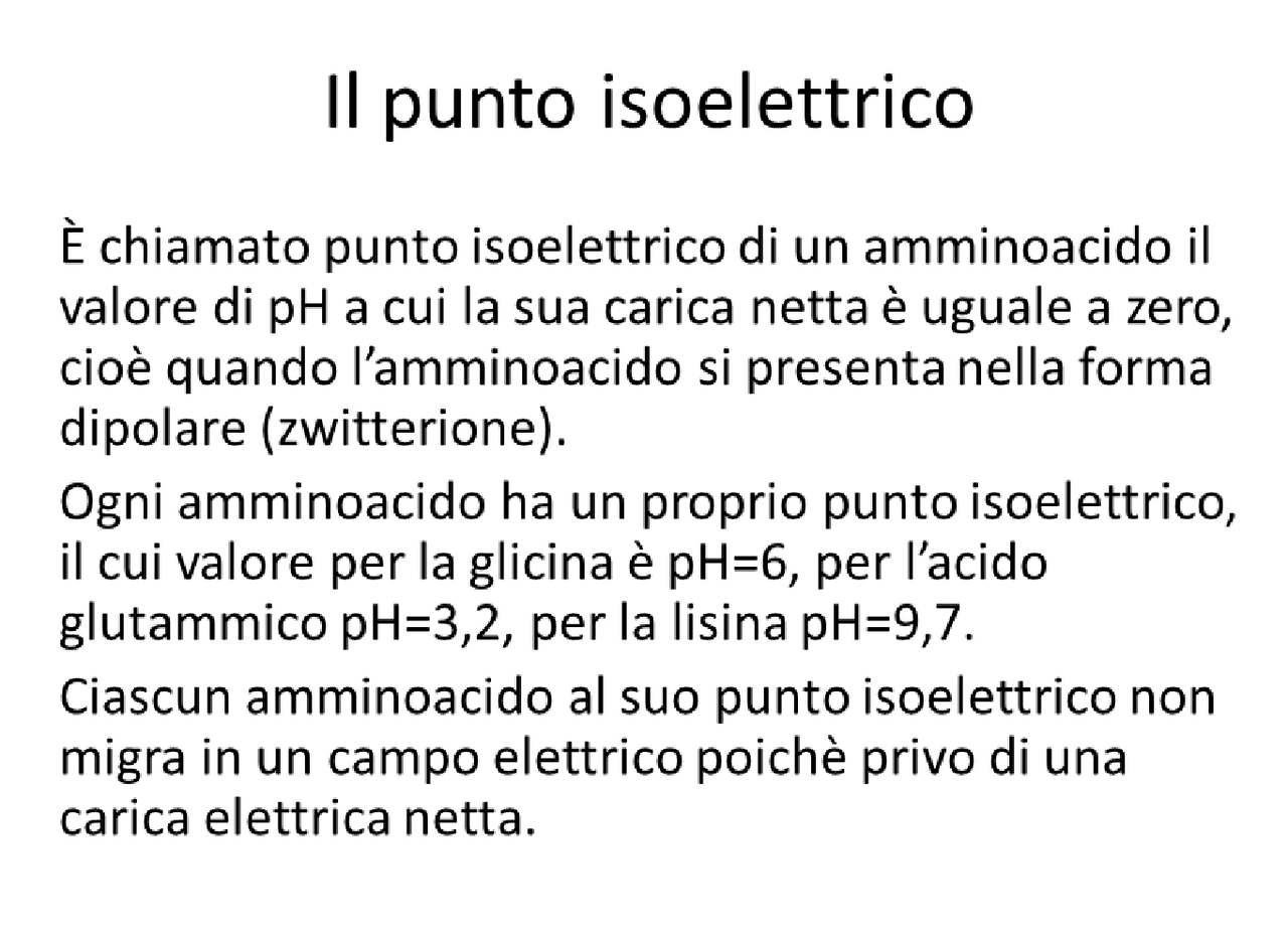 Chimica organica, punto isoelettrico + aldeidi e chetoni Docsity