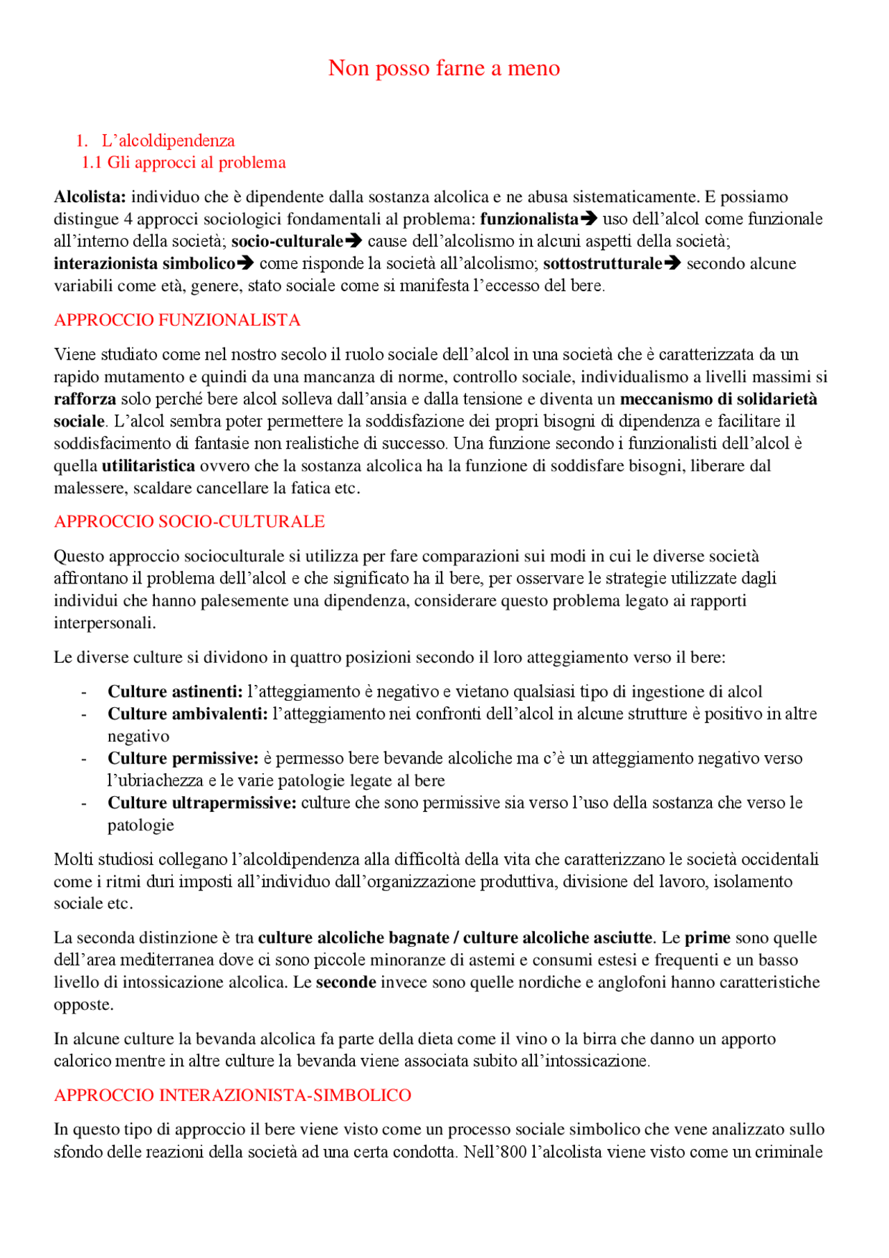 Non posso farne a meno. Aspetti sociali delle dipendenze Cattarinussi Docsity Non posso farne a meno. Aspetti sociali delle dipendenze Cattarinussi Docsity