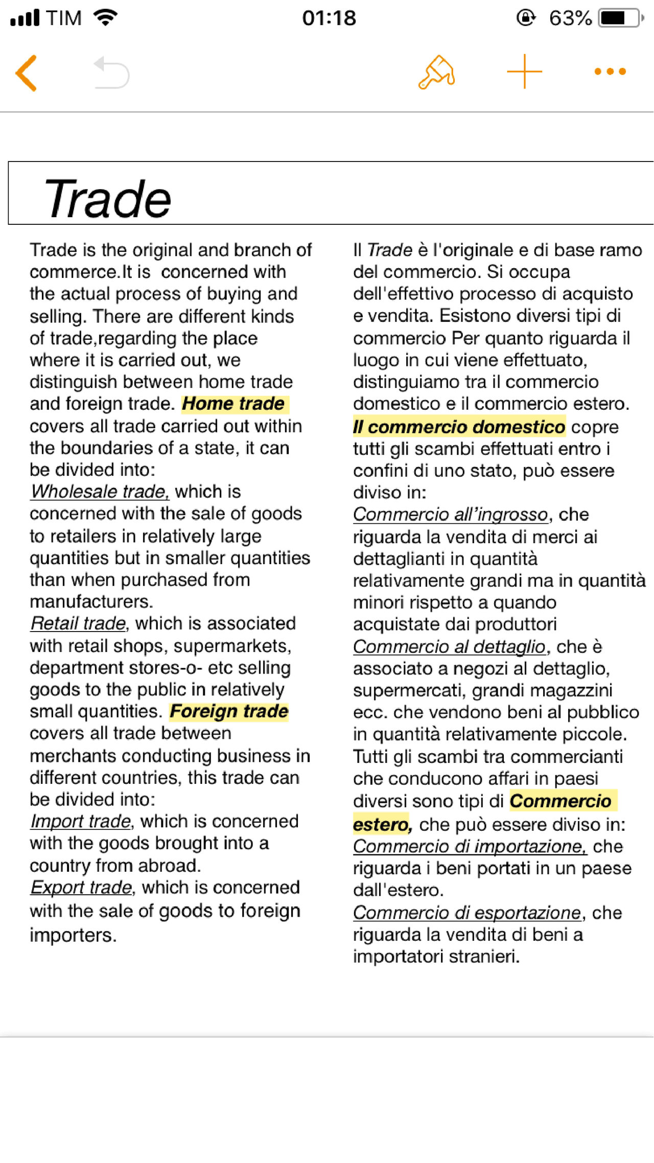 Branches of commerce: Trade. - Docsity