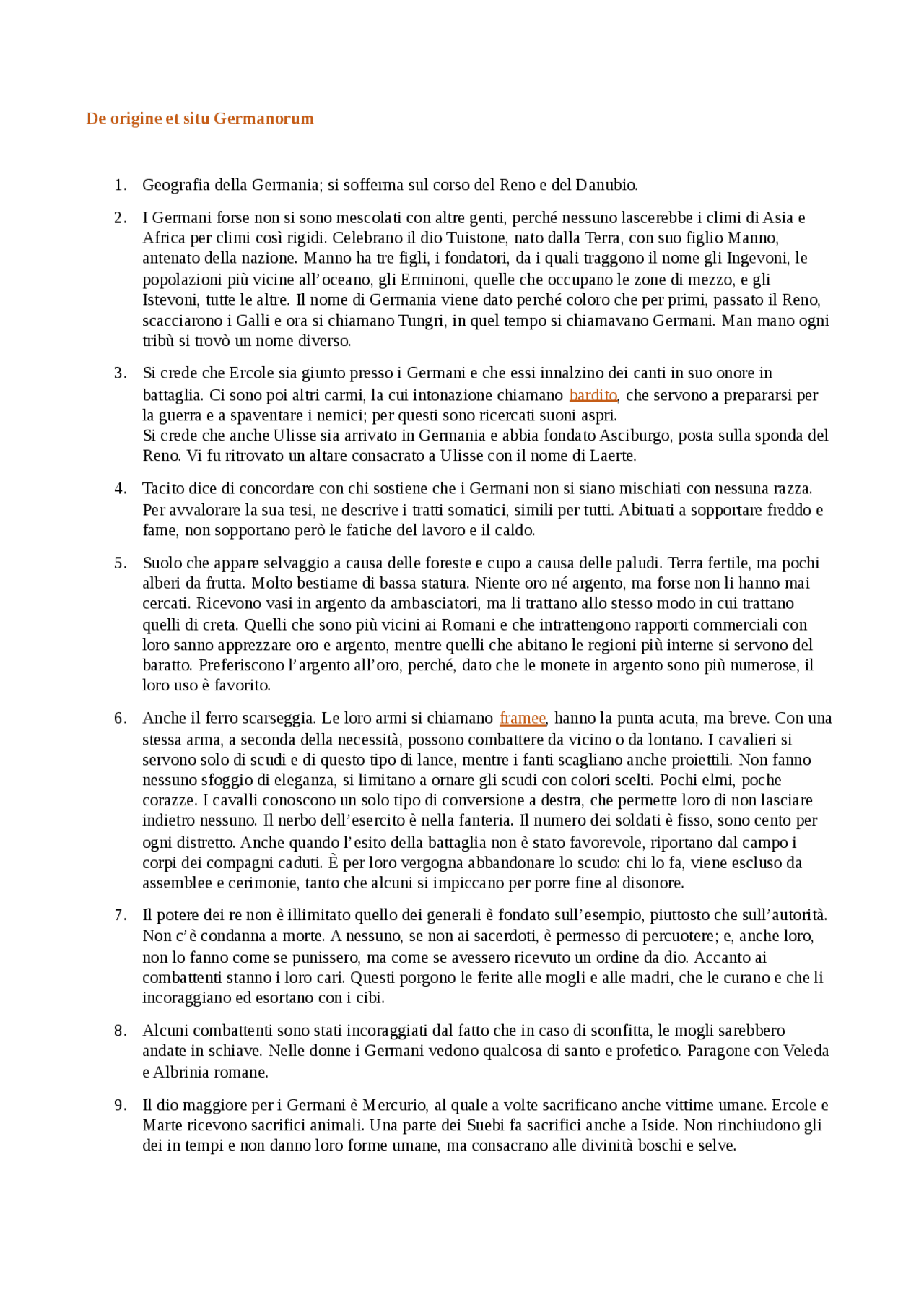 De origine et situ Germanorum, La