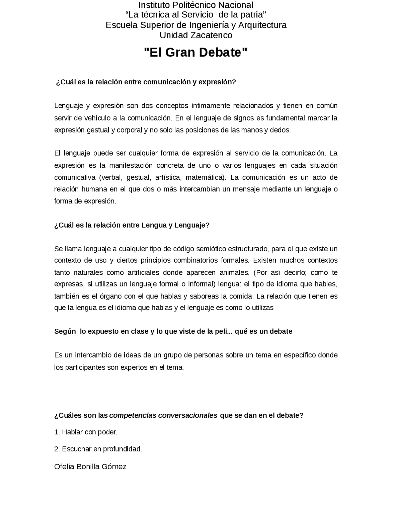 Resumen De El Gran Debate Docsity