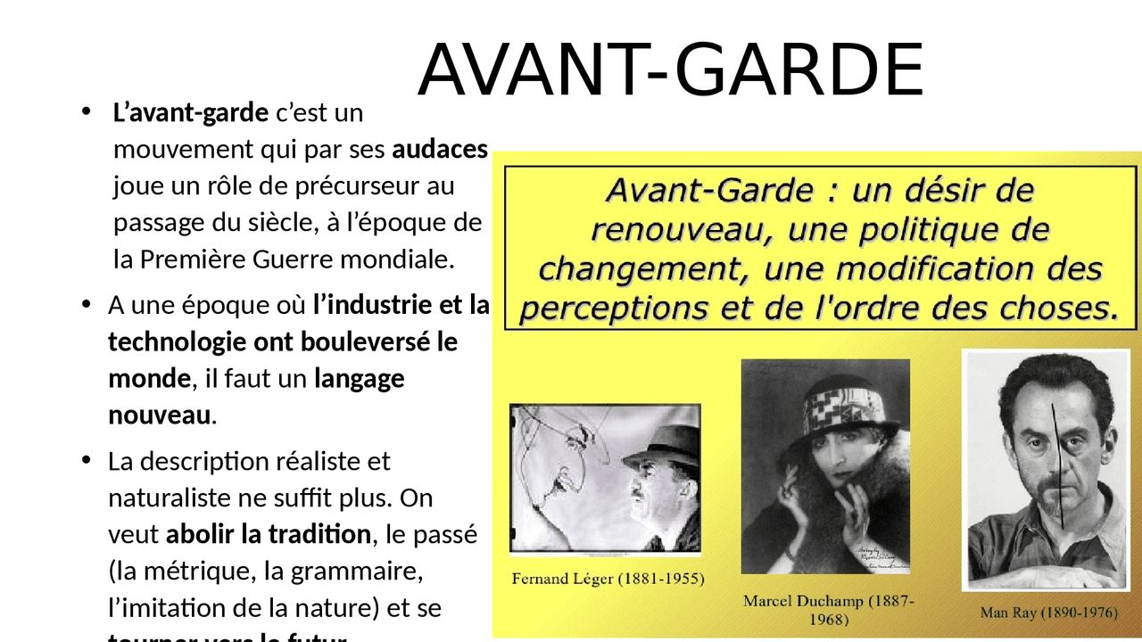 Avant Garde e Apollinaire - Docsity