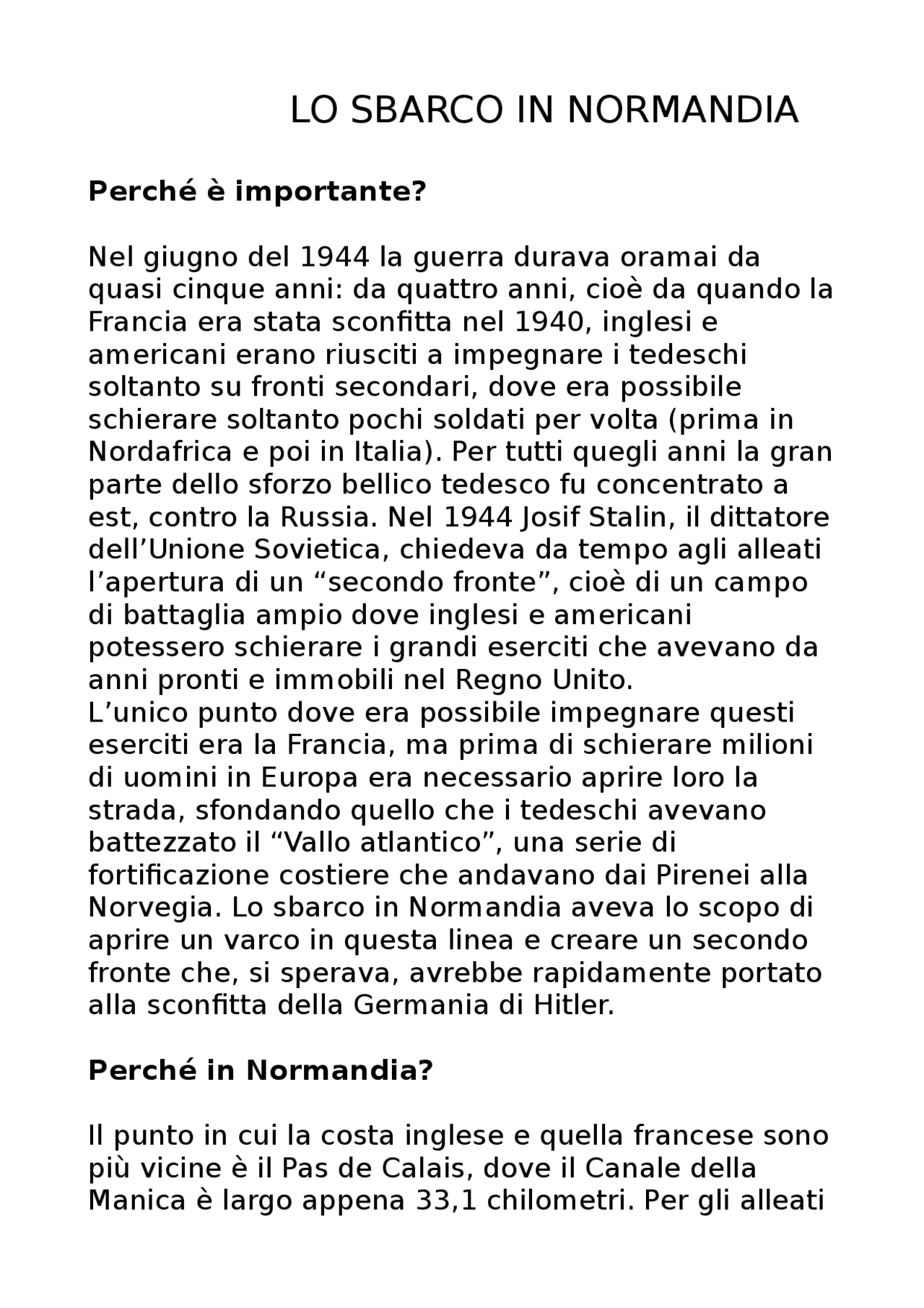 Lo Sbarco in Normandia Riassunto Docsity Lo Sbarco in Normandia Riassunto Docsity