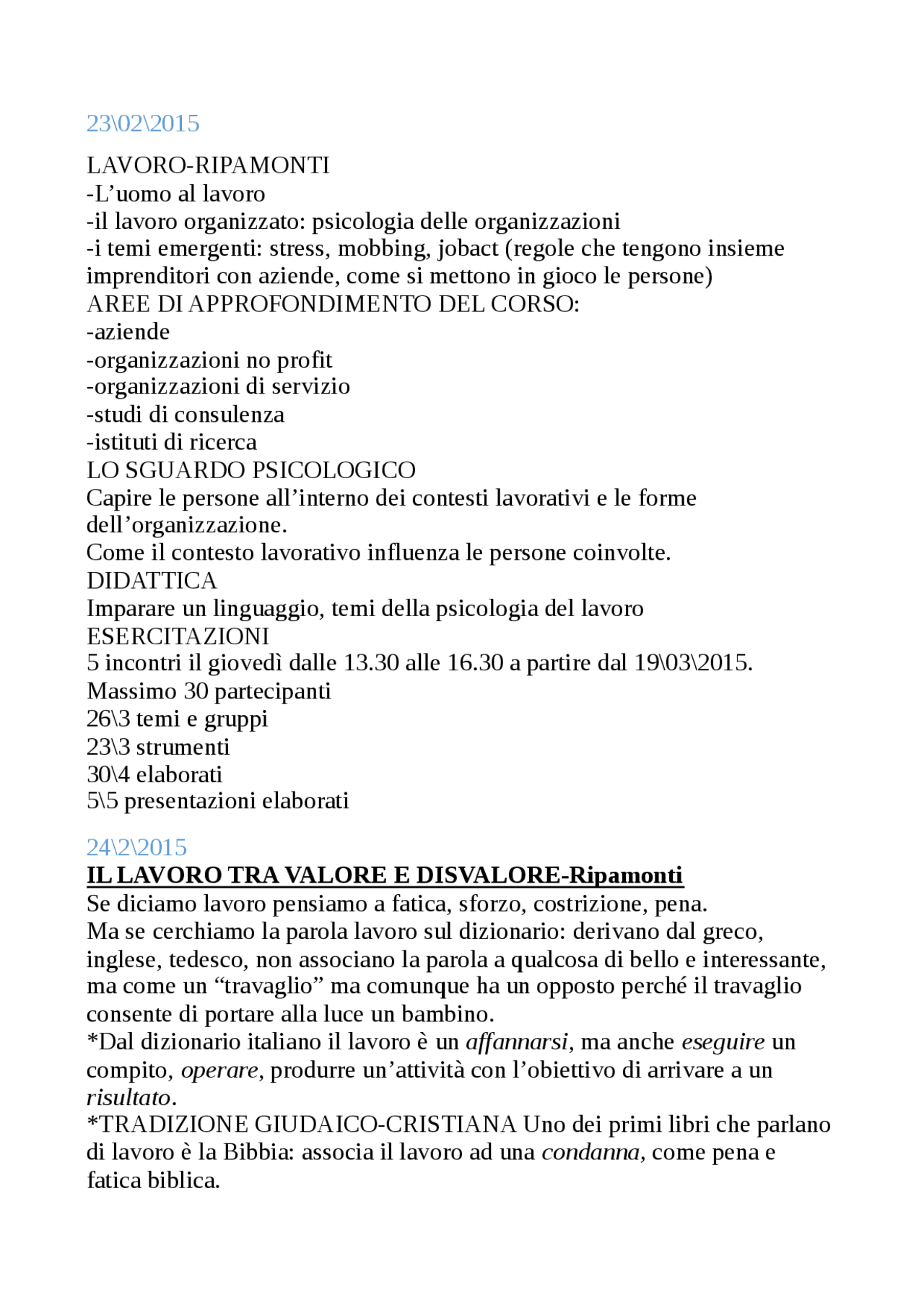 Temi principali di psicologia del lavoro (prof. Ripamonti) | UniCattMi ...