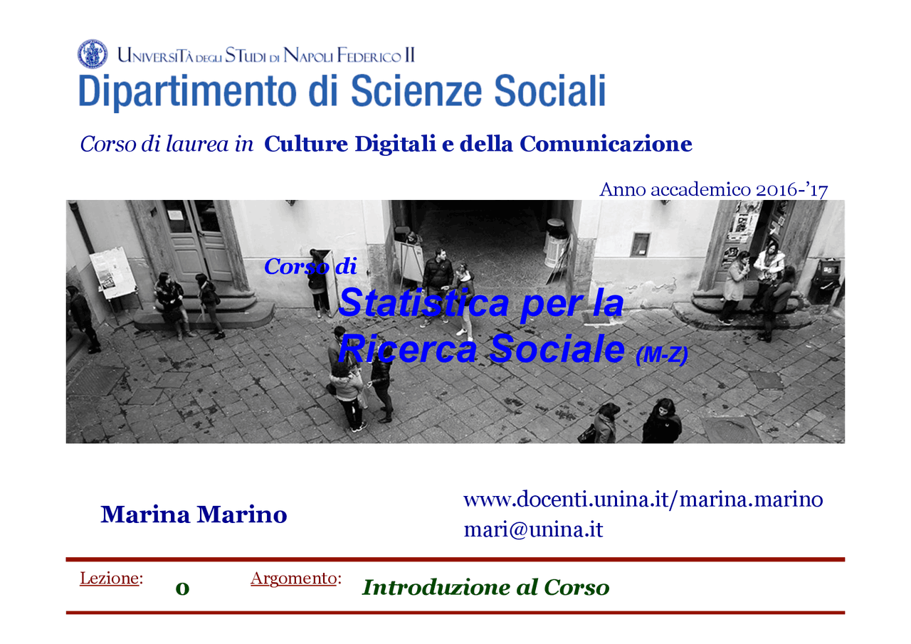 Statistica per la ricerca sociale - Docsity