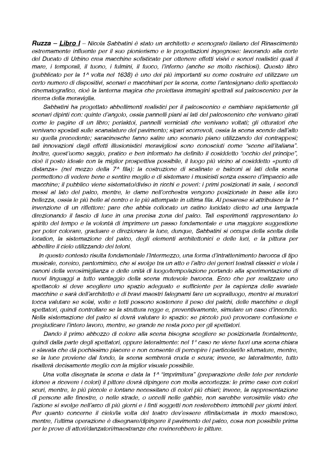 Nicola Sabbatini pratica di fabricar scene e macchine né teatri Docsity