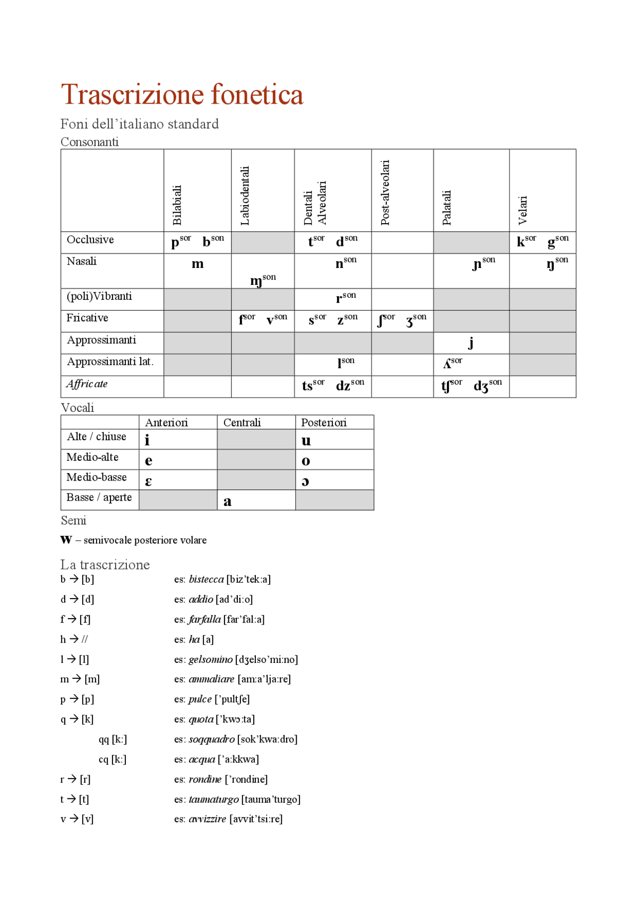 Regole per la trascrizione Appunti di Linguistica Generale Docsity Regole per la trascrizione Appunti di Linguistica Generale Docsity