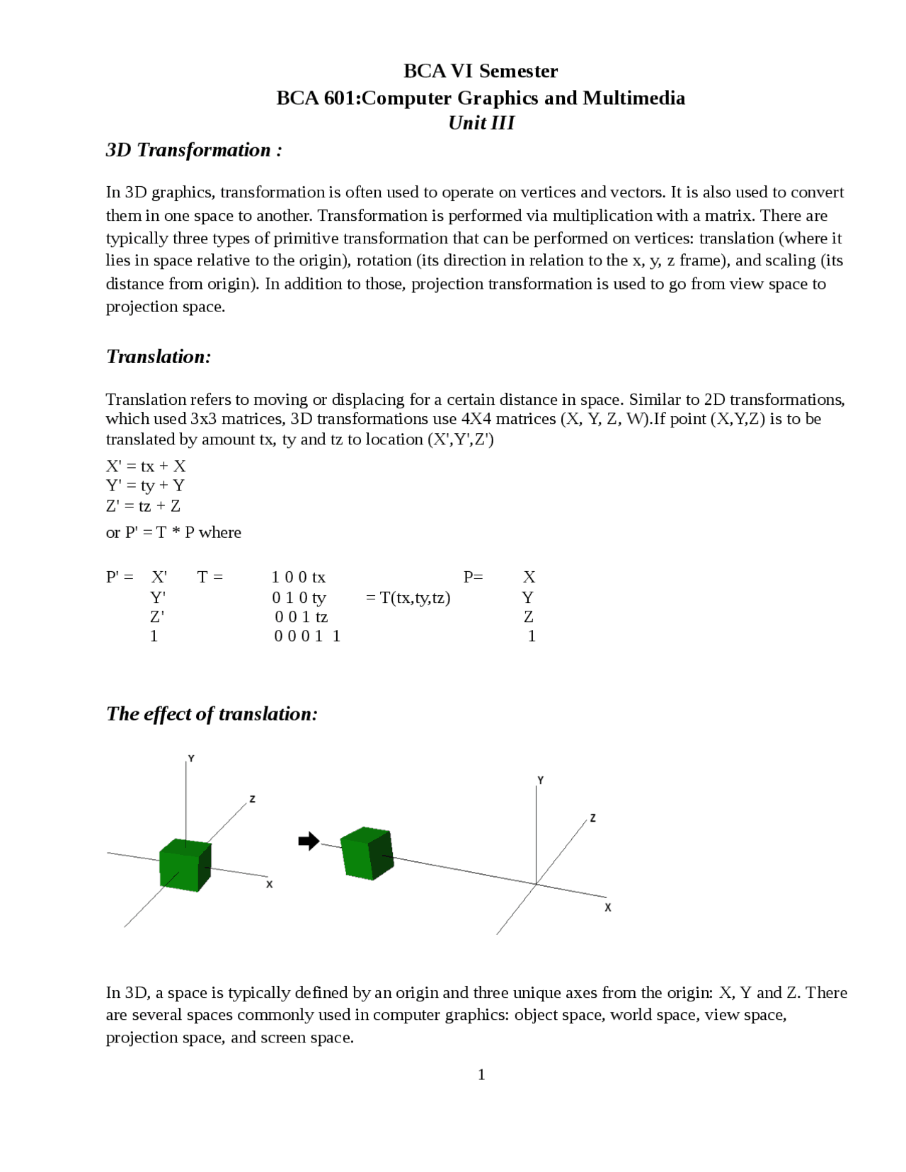 Learning the fundamentals of computer Graphics - Docsity