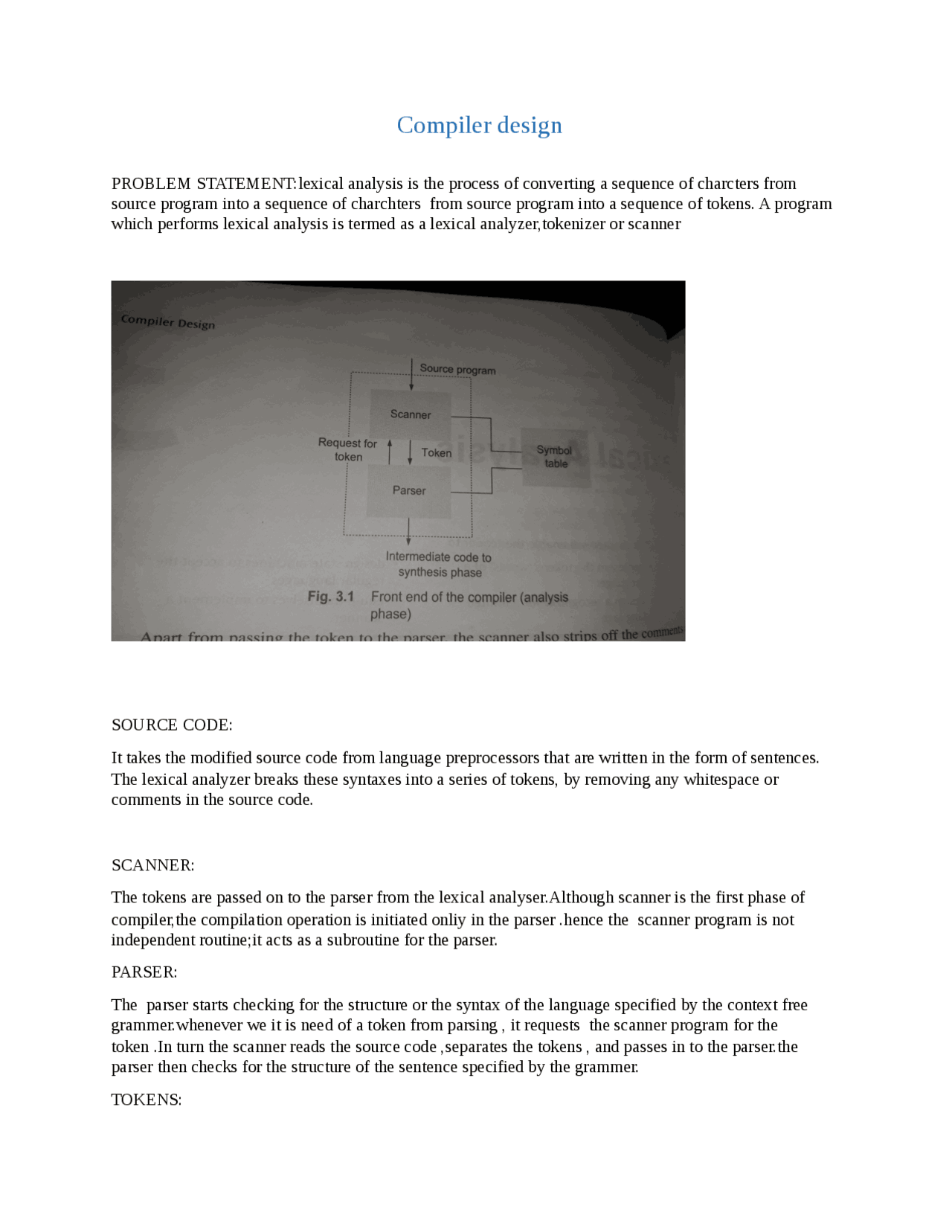 Compiler design is use for computer science students - Docsity