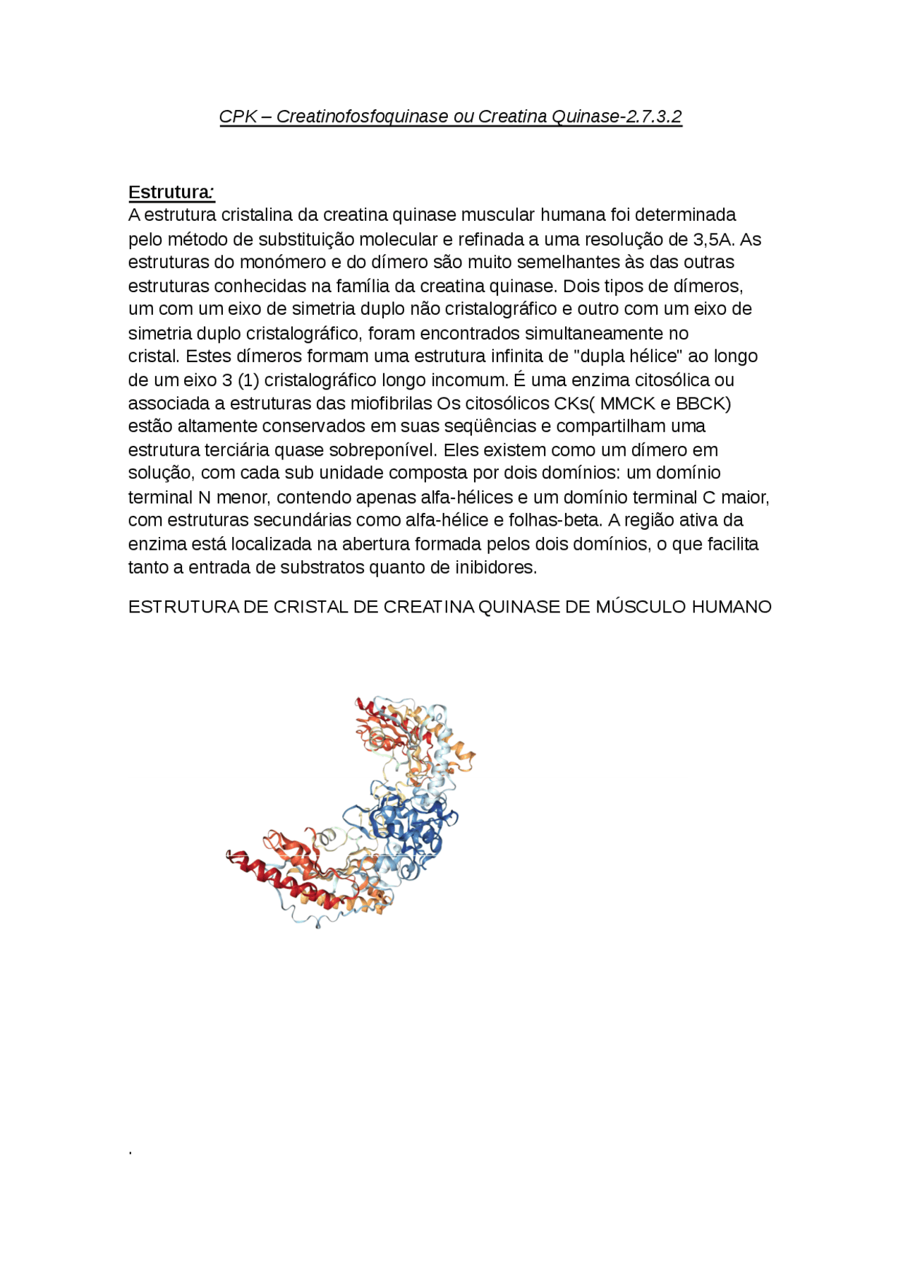 Creatinofosfoquinase - Docsity