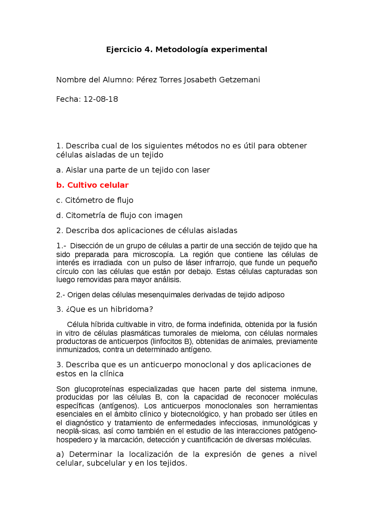 Metodologia De Biologia Celular Segunda Parte Docsity