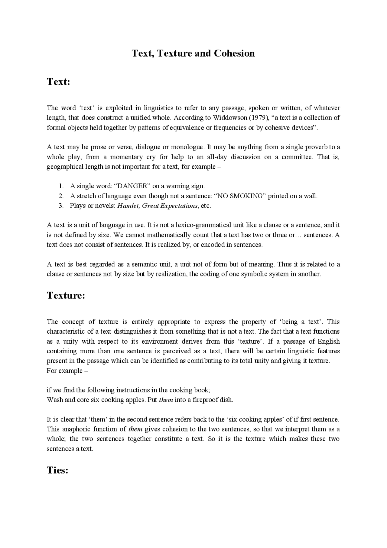 M.A.K. Halliday and R. Hasan, Cohesion in English Appunti di Lingua