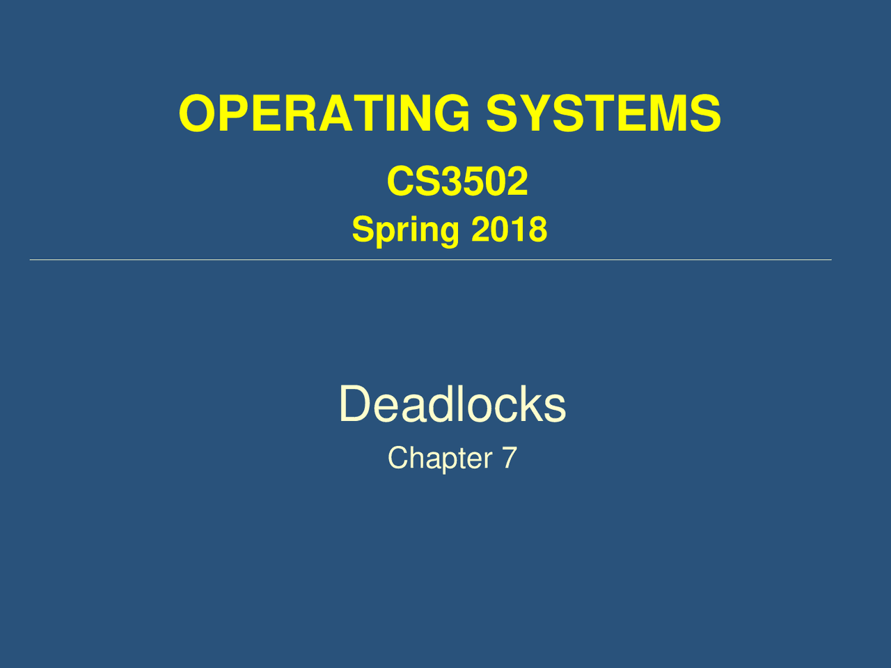 Operating systems deadlock - Docsity