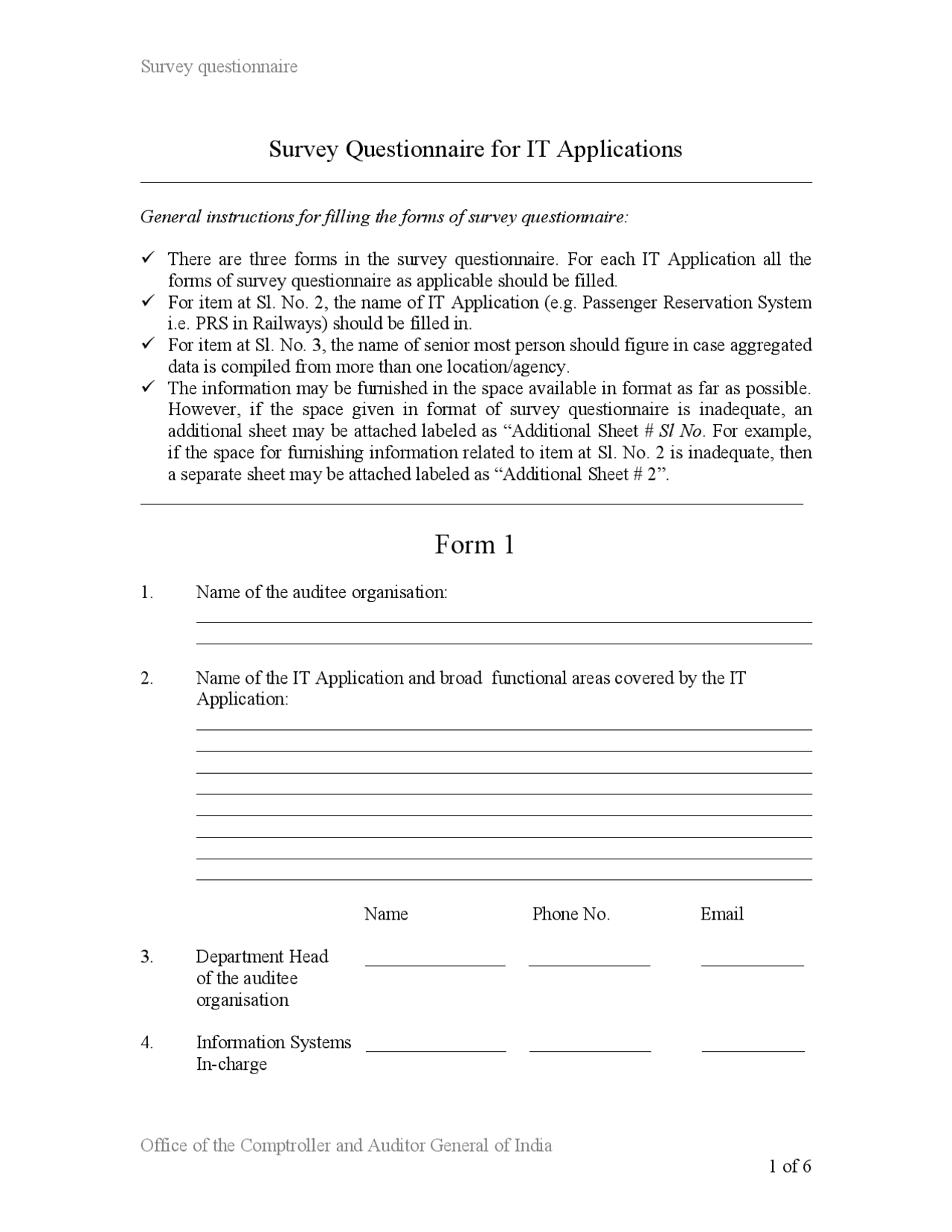 IT Survey Questionnaire Sample - Docsity