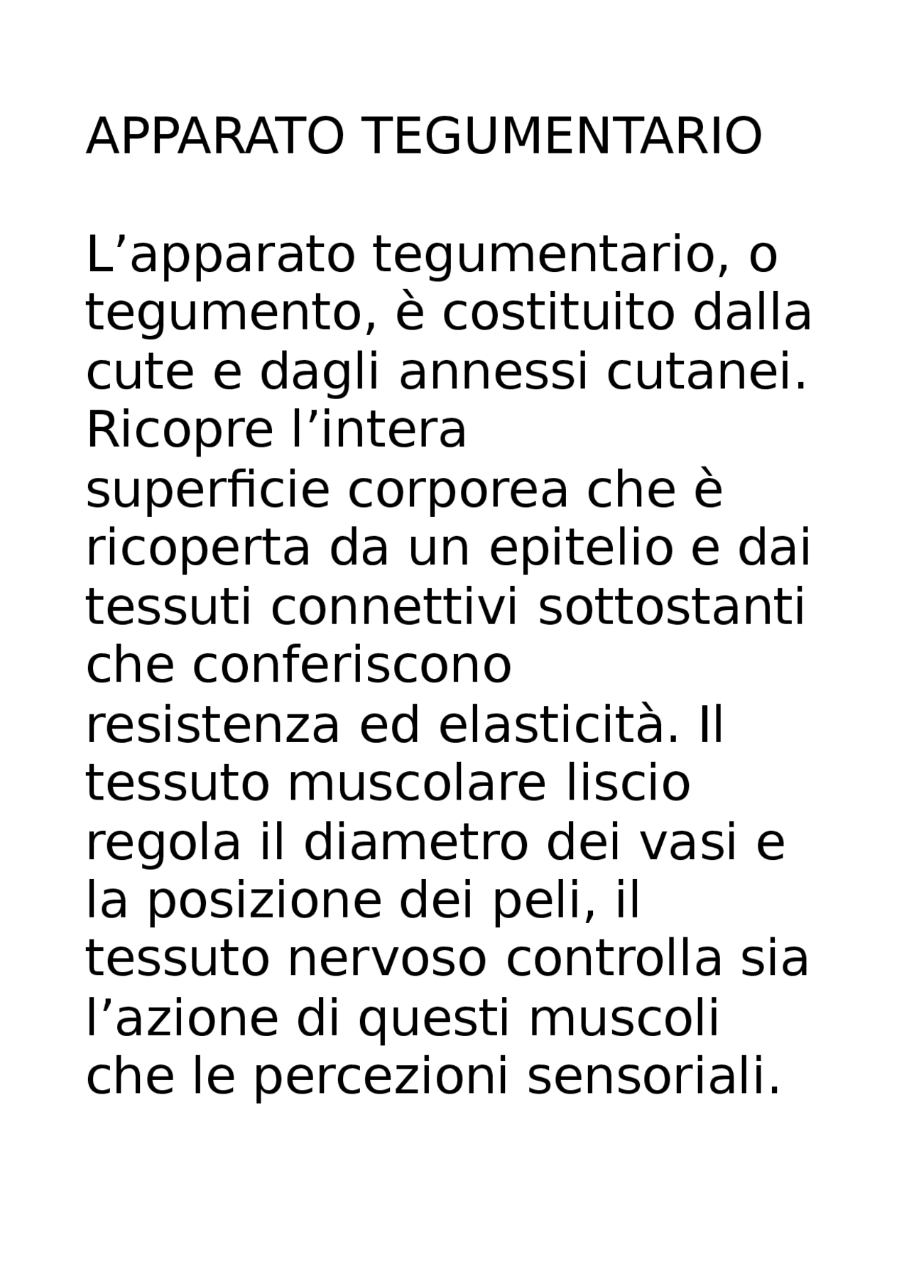 Apparato tegumentario Docsity