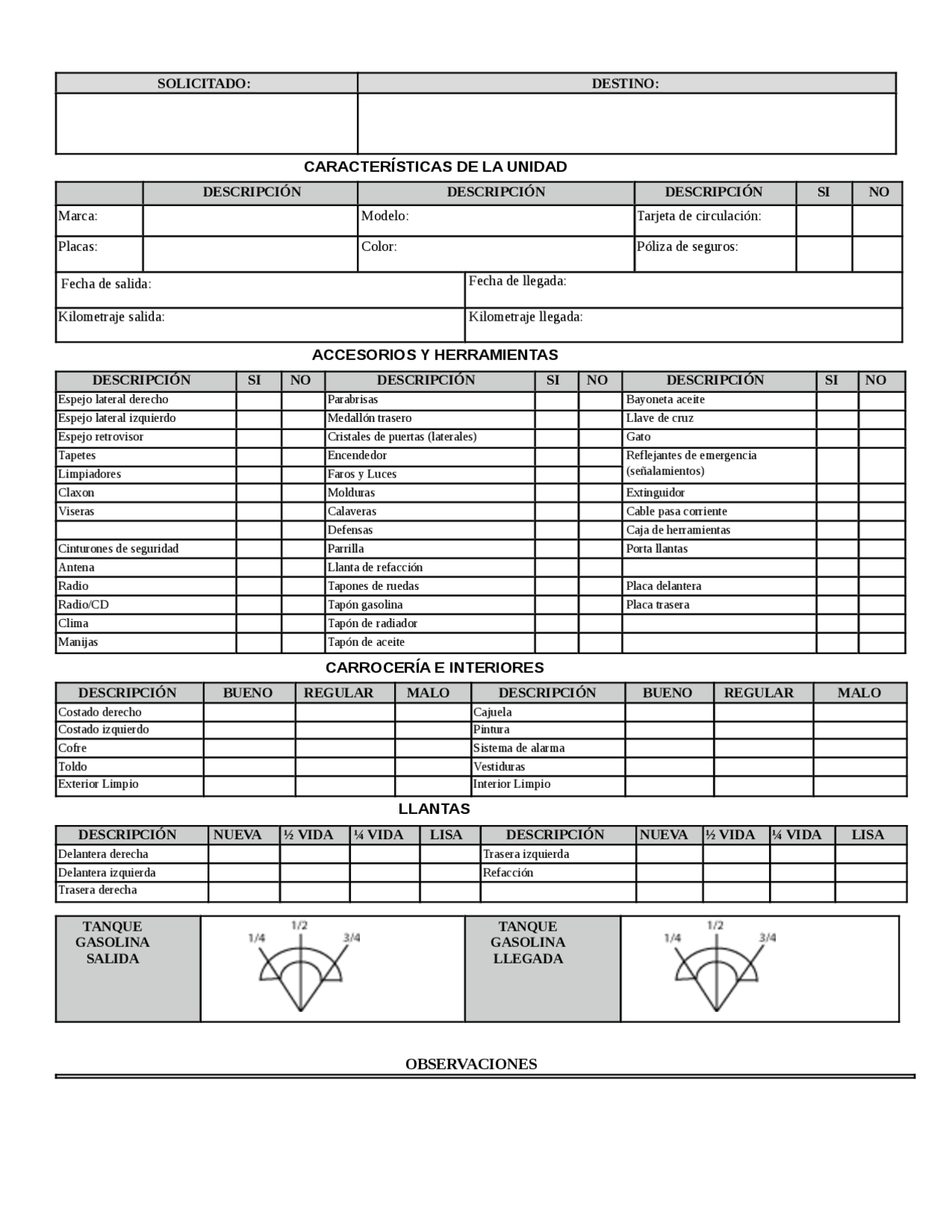 FORMATO DE ENTREGA DE VEHÍCULO | Apuntes de Derecho Administrativo ...