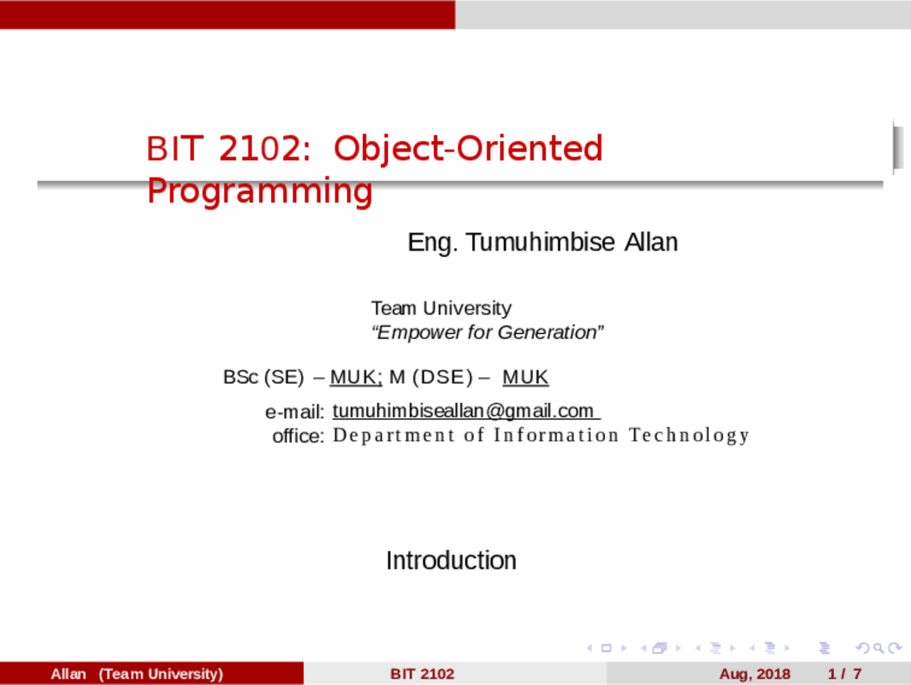 Course Outline for course oop | Essays (university) Object Oriented ...