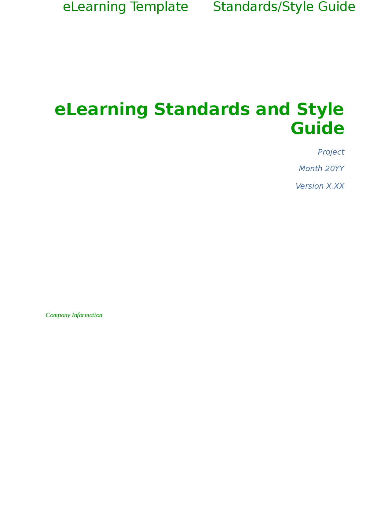 ELearning Standardss and Style Guide Template - Docsity