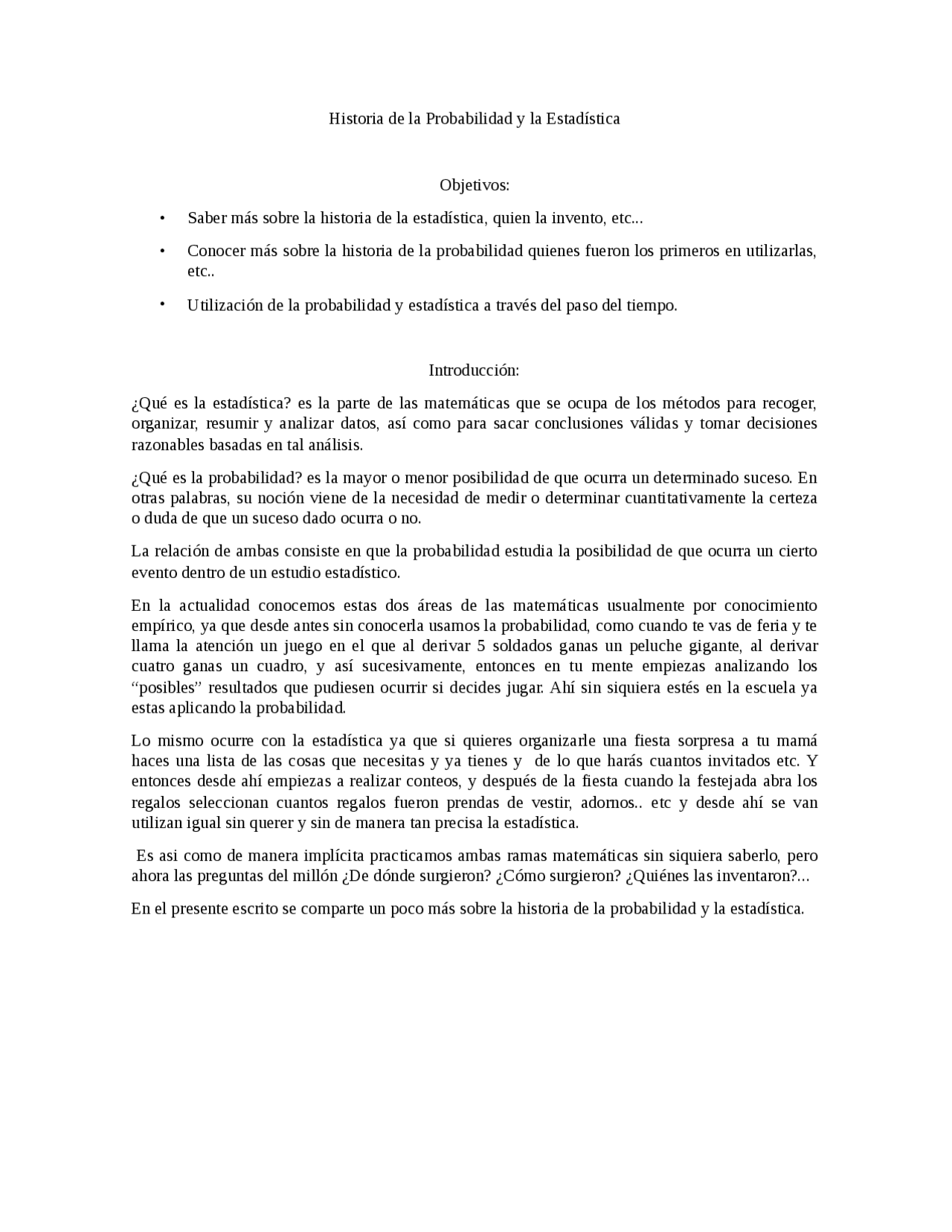 HISTORIA DE LA PROBABILIDAD Y ESTADÍSTICA Docsity HISTORIA DE LA PROBABILIDAD Y ESTADÍSTICA Docsity