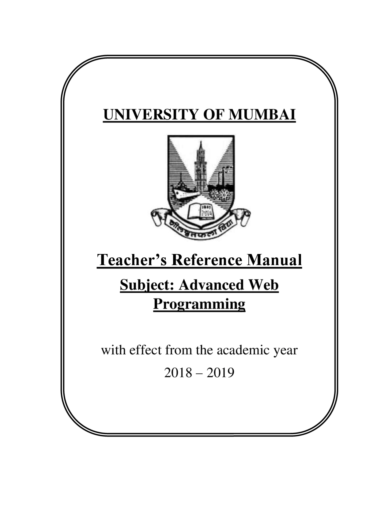 Advance web programming manual lecture notes information systems