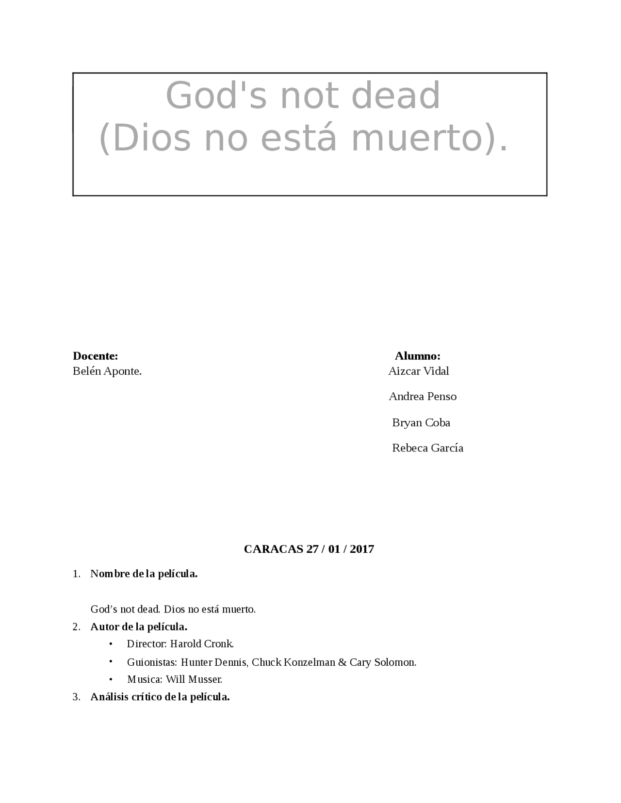 El Pensador Sereno Dios No Esta Muerto
