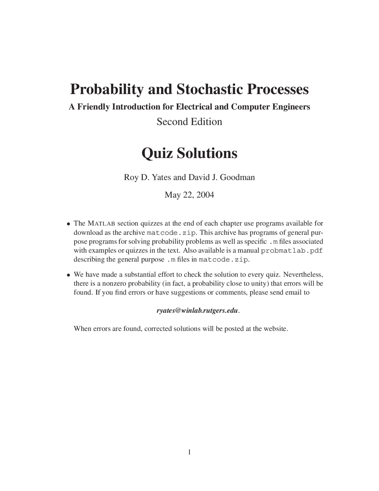 Probability and stochastic process - Docsity