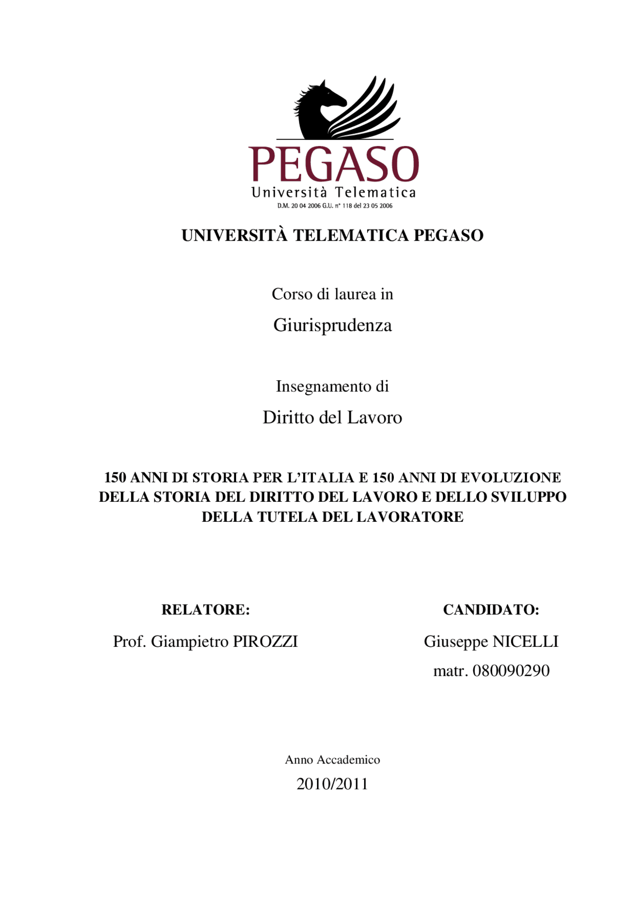 tesi in diritto del lavoro