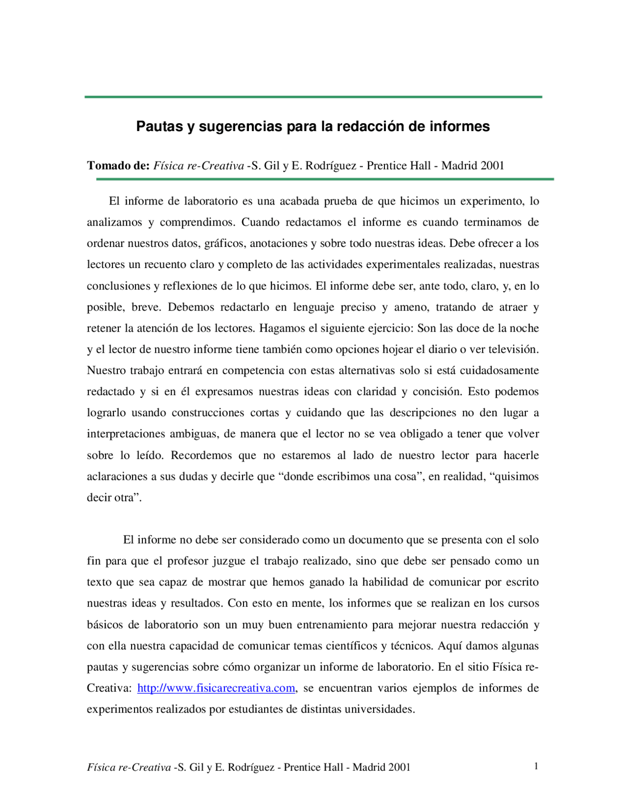 PAUTAS PARA REDACTAR UN INFORME UNIVERSITARIO - Docsity