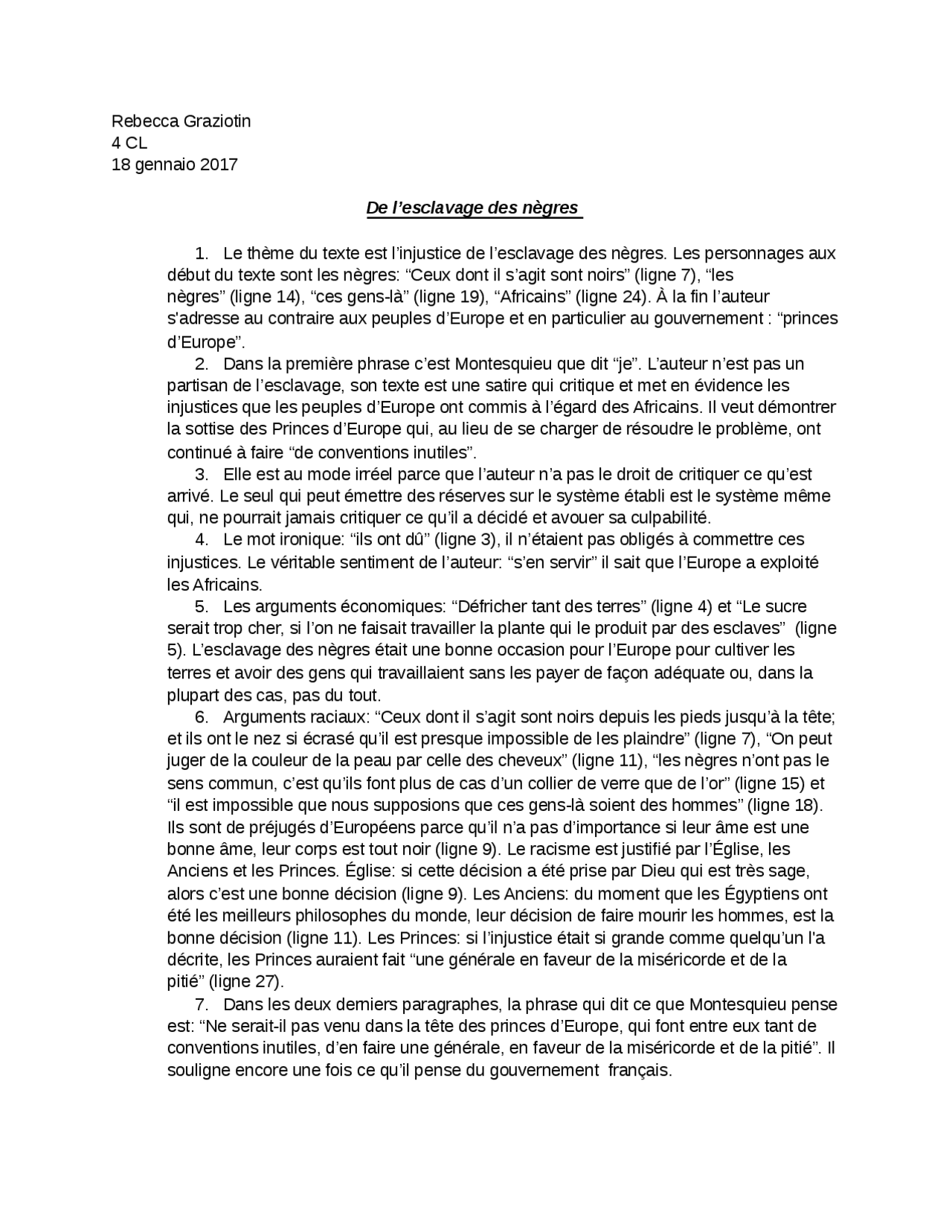 De l'esclavage des nègres analyse Appunti di Francese Docsity De l'esclavage des nègres analyse Appunti di Francese Docsity