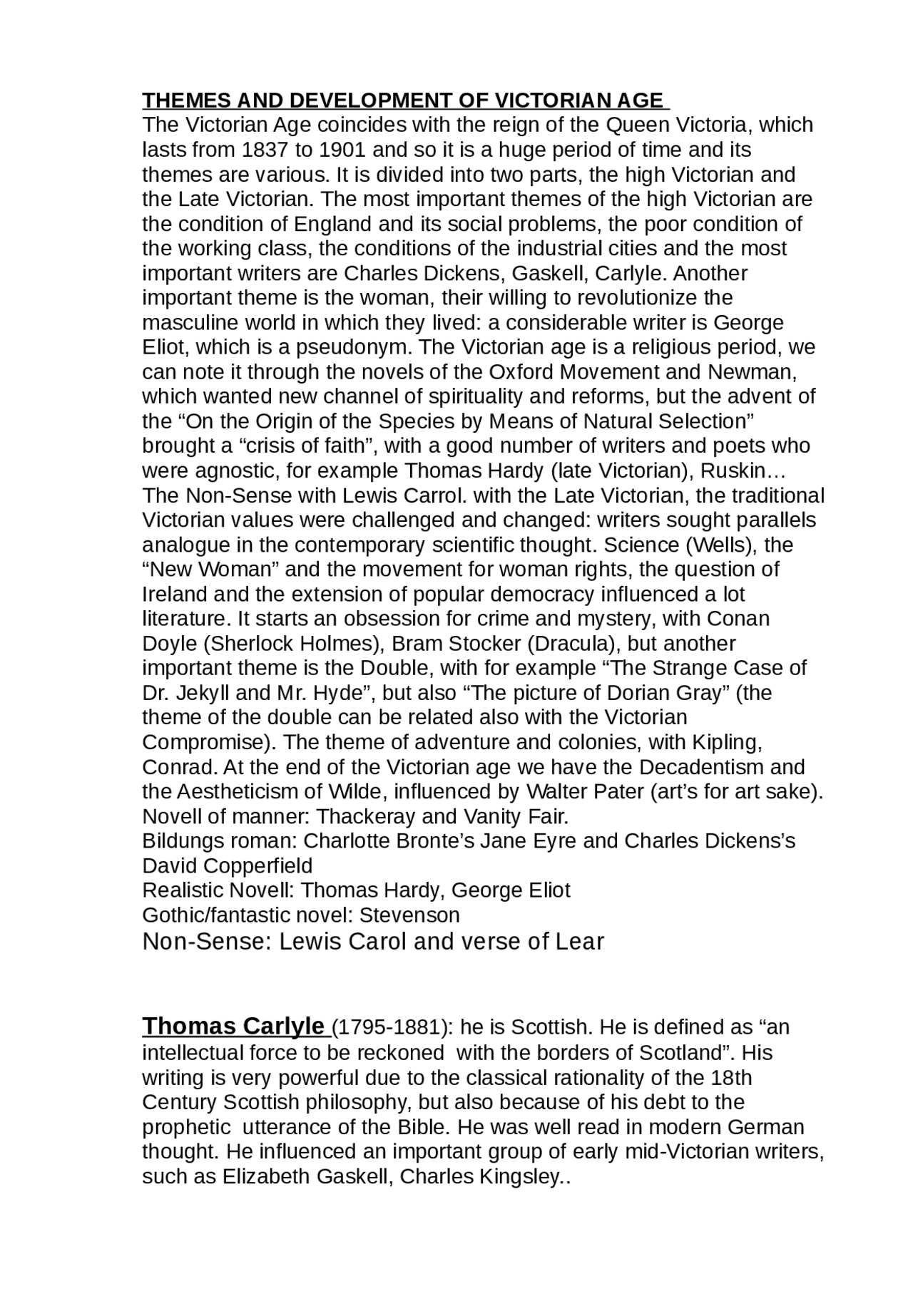 Fiction in the Victorian Age - Docsity