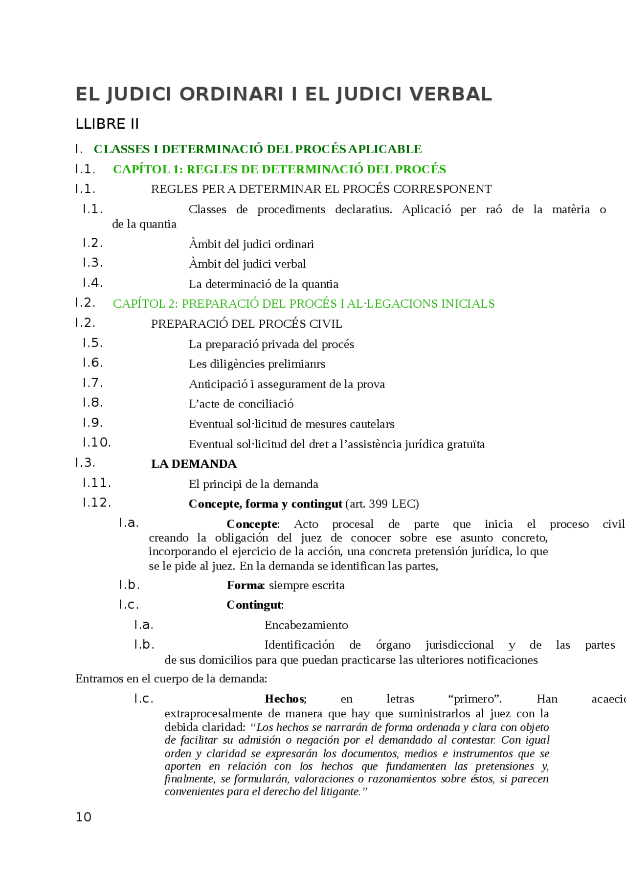 El judici ordinari Processal Civil Docsity