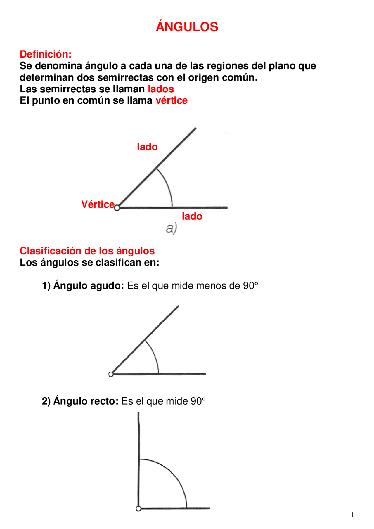 Un Angulo Angulos dibujo tecnico - Docsity