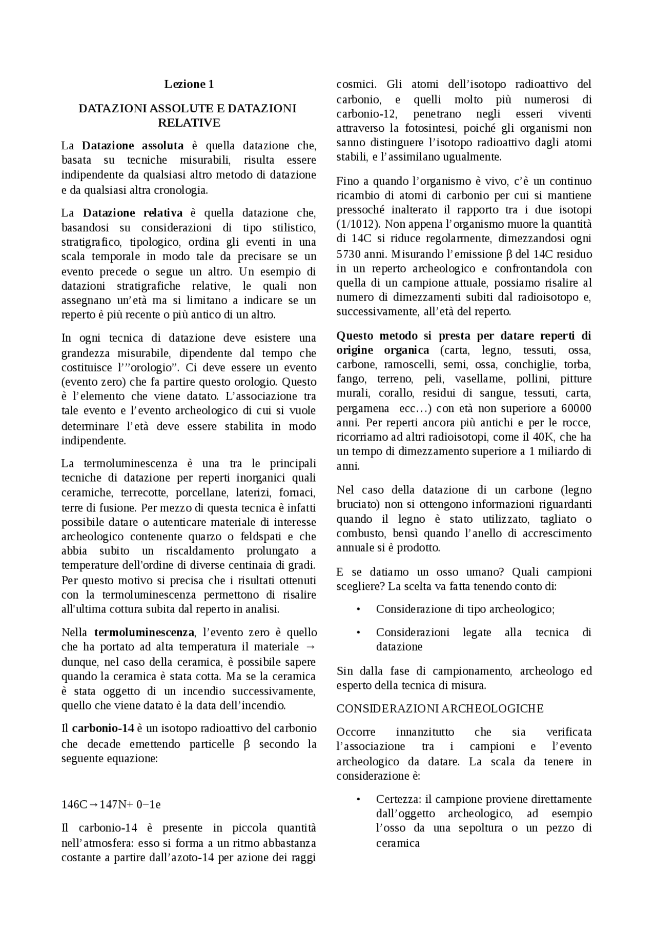 Tecniche di datazione Docsity