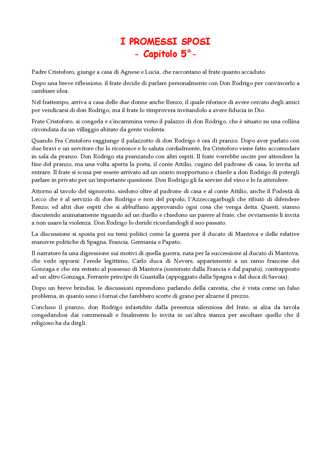 PROMESSI SPOSI 5° CAPITOLO RIASSUNTO MANZONI Docsity PROMESSI SPOSI 5° CAPITOLO RIASSUNTO MANZONI Docsity