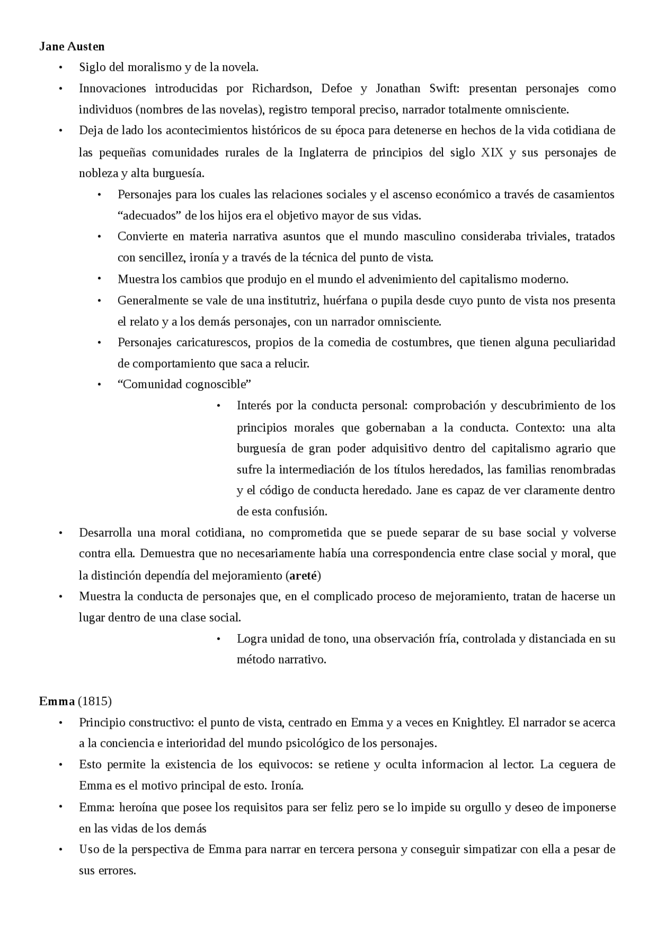 Resumen Sobre Emma De Jane Austen Docsity