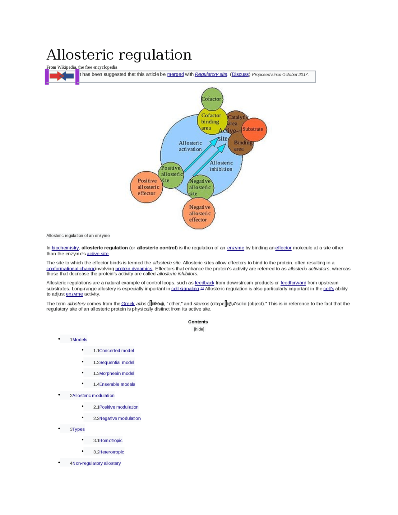 Allosteric regulation - Docsity