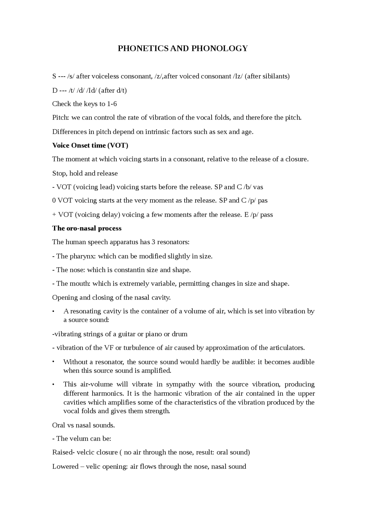 Phonetics and Phonology - Docsity