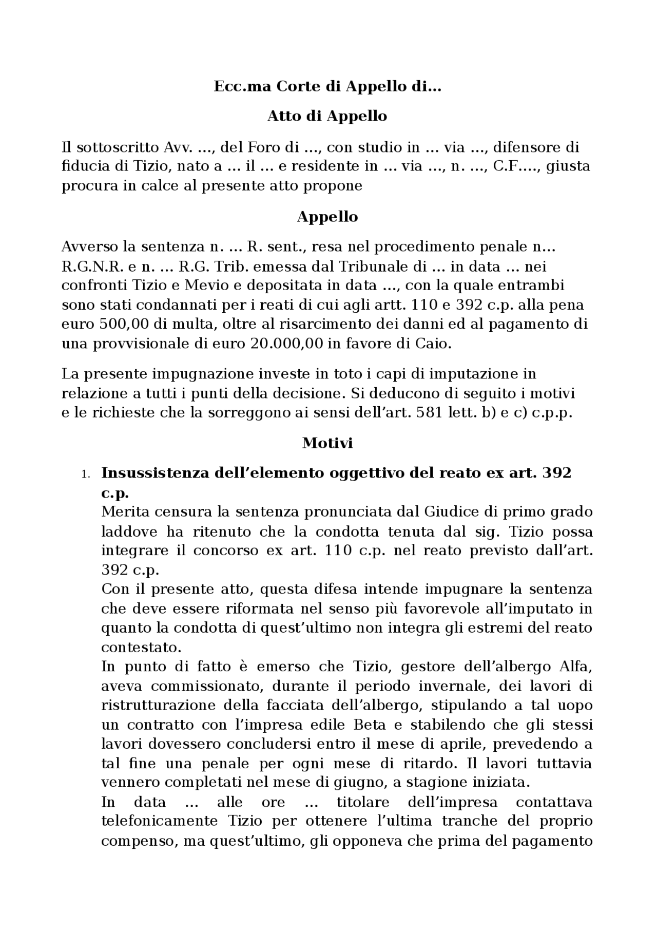 Appello Penale Simulazione Docsity appello-penale-simulazione-docsity