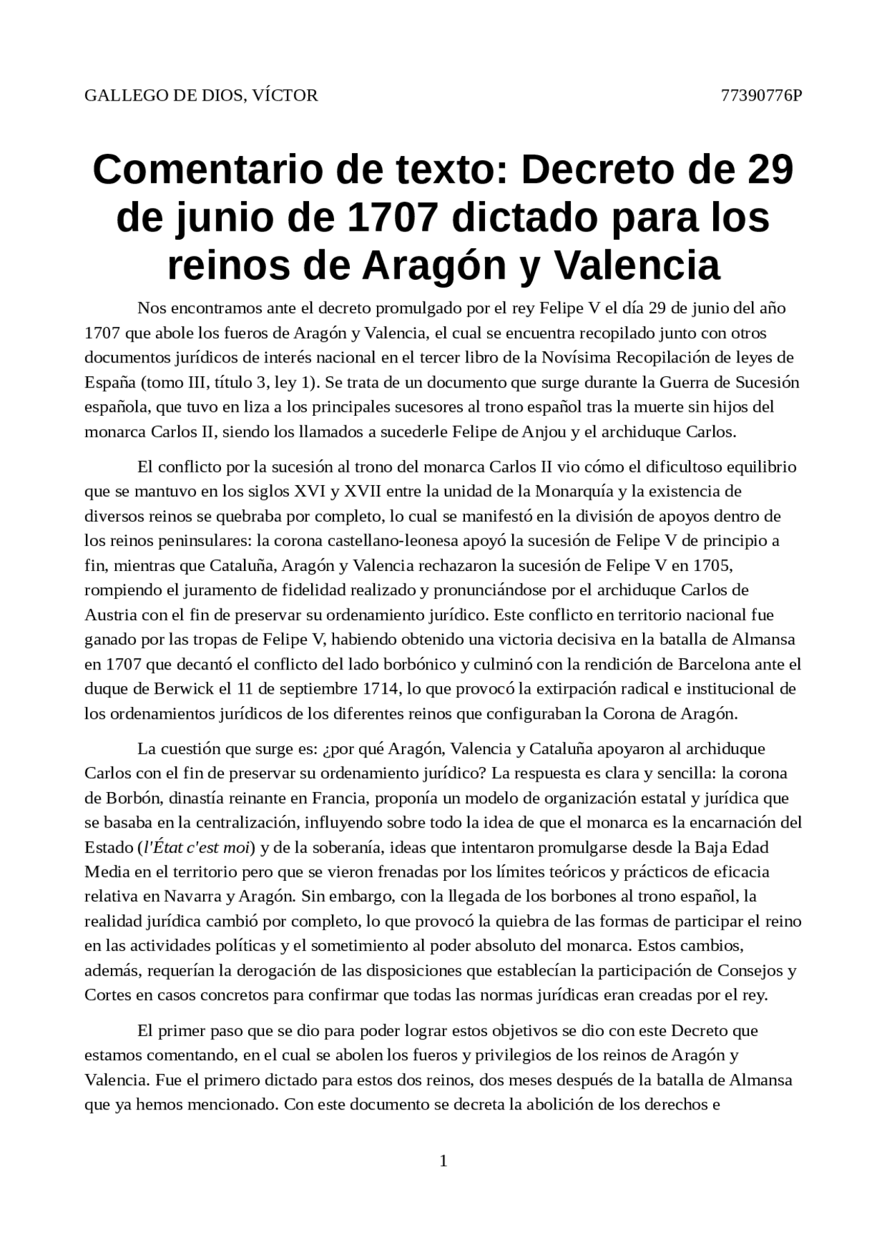 Comentarios Decretos De Nueva Planta Docsity