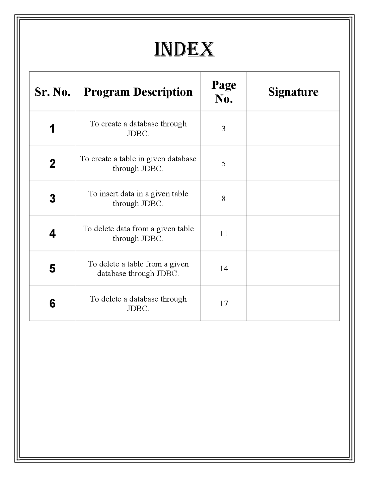 First Page Layout For Practical File Java Advanced java practical file - Docsity