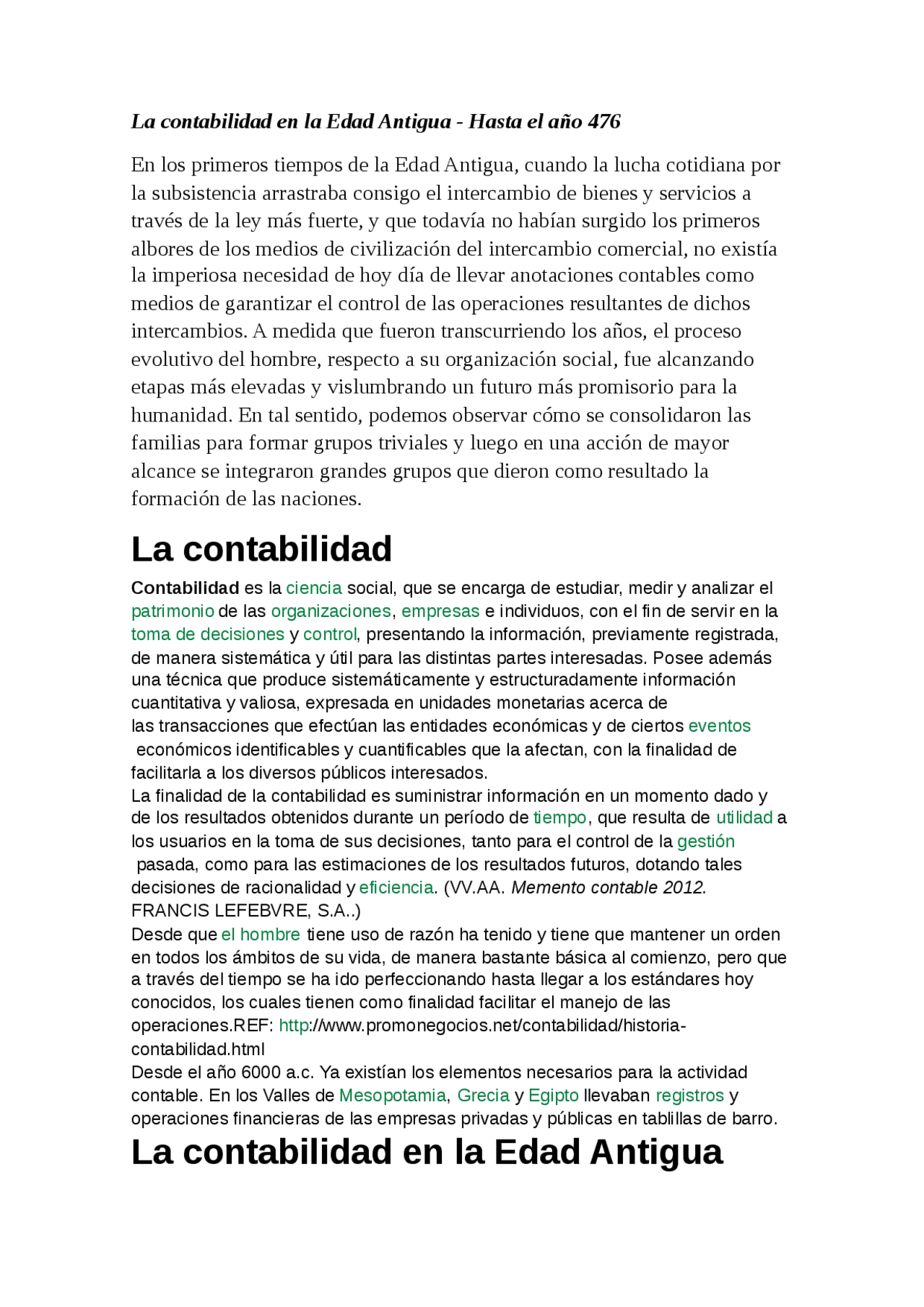 La contabilidad en la edad antigua - Docsity