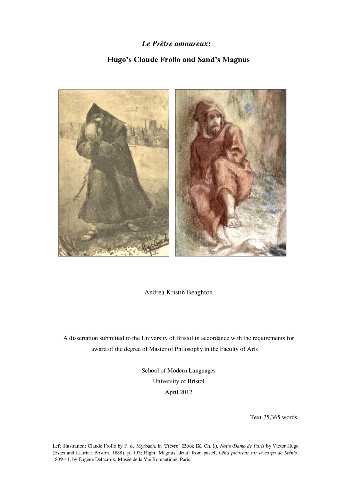 Le Pretre Amoureux Hugo S Claude Frollo Tesi Di Laurea Di Letteratura Francese Docsity