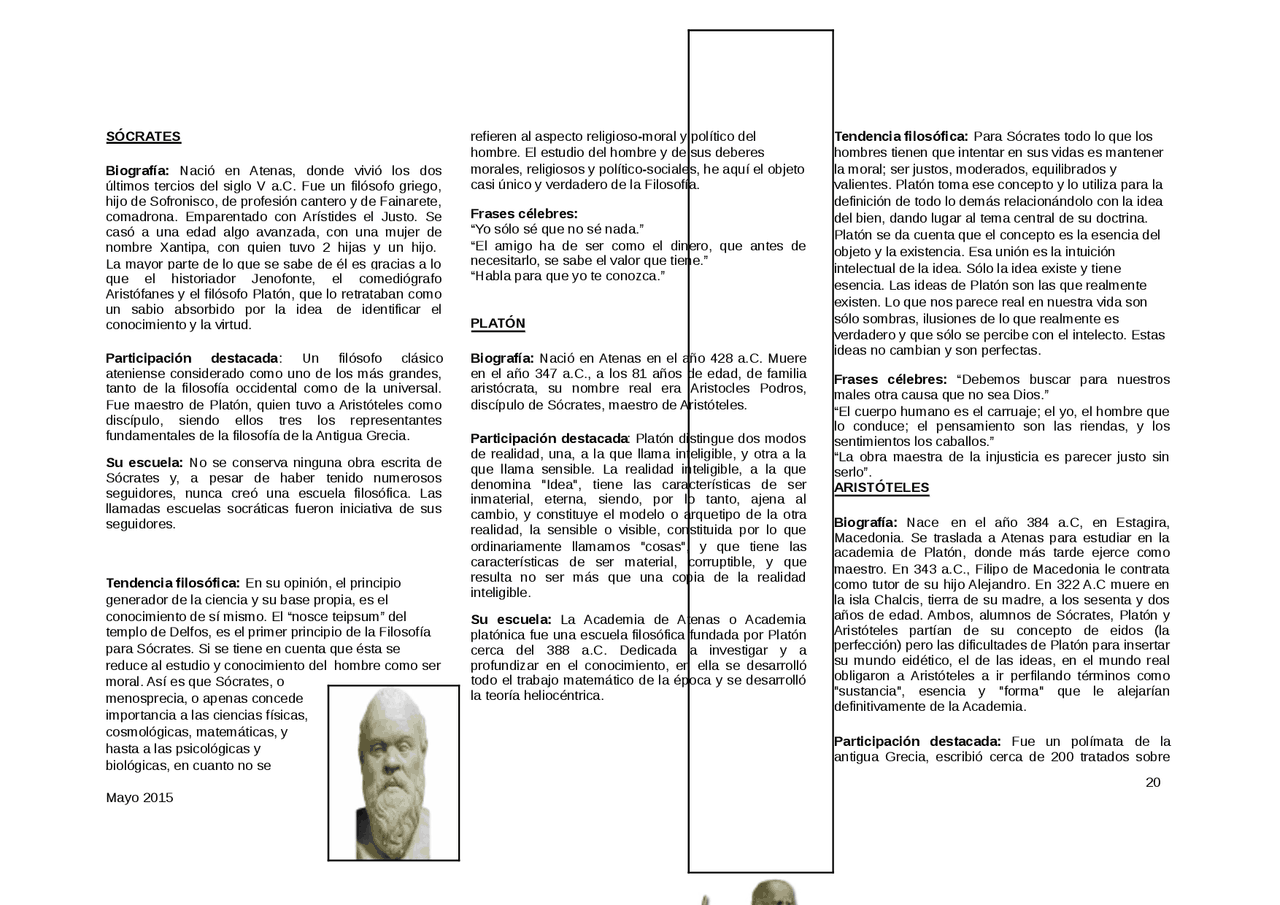 Resumen Tres Filosofos Griegos Docsity