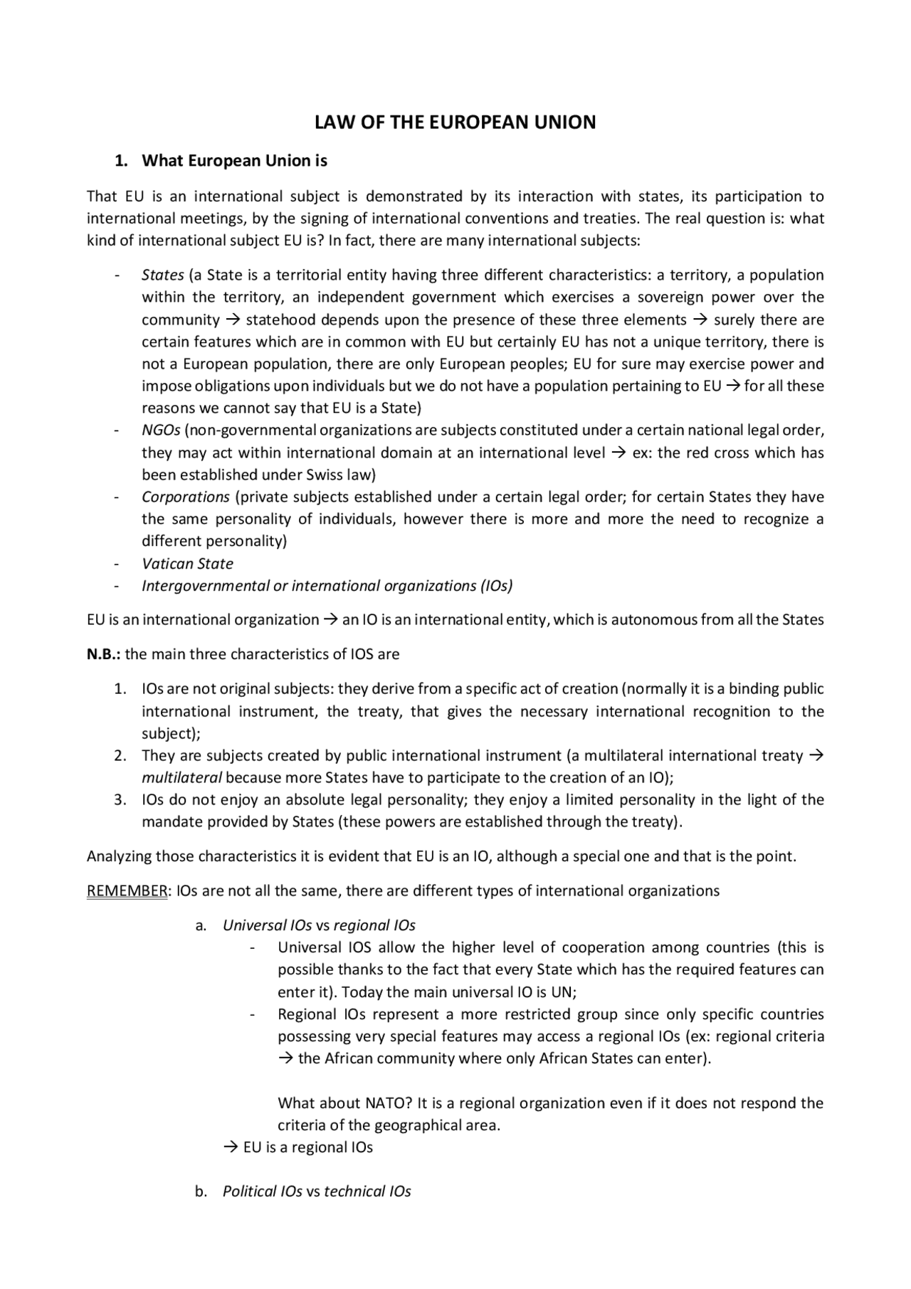Law of the European Union - Docsity