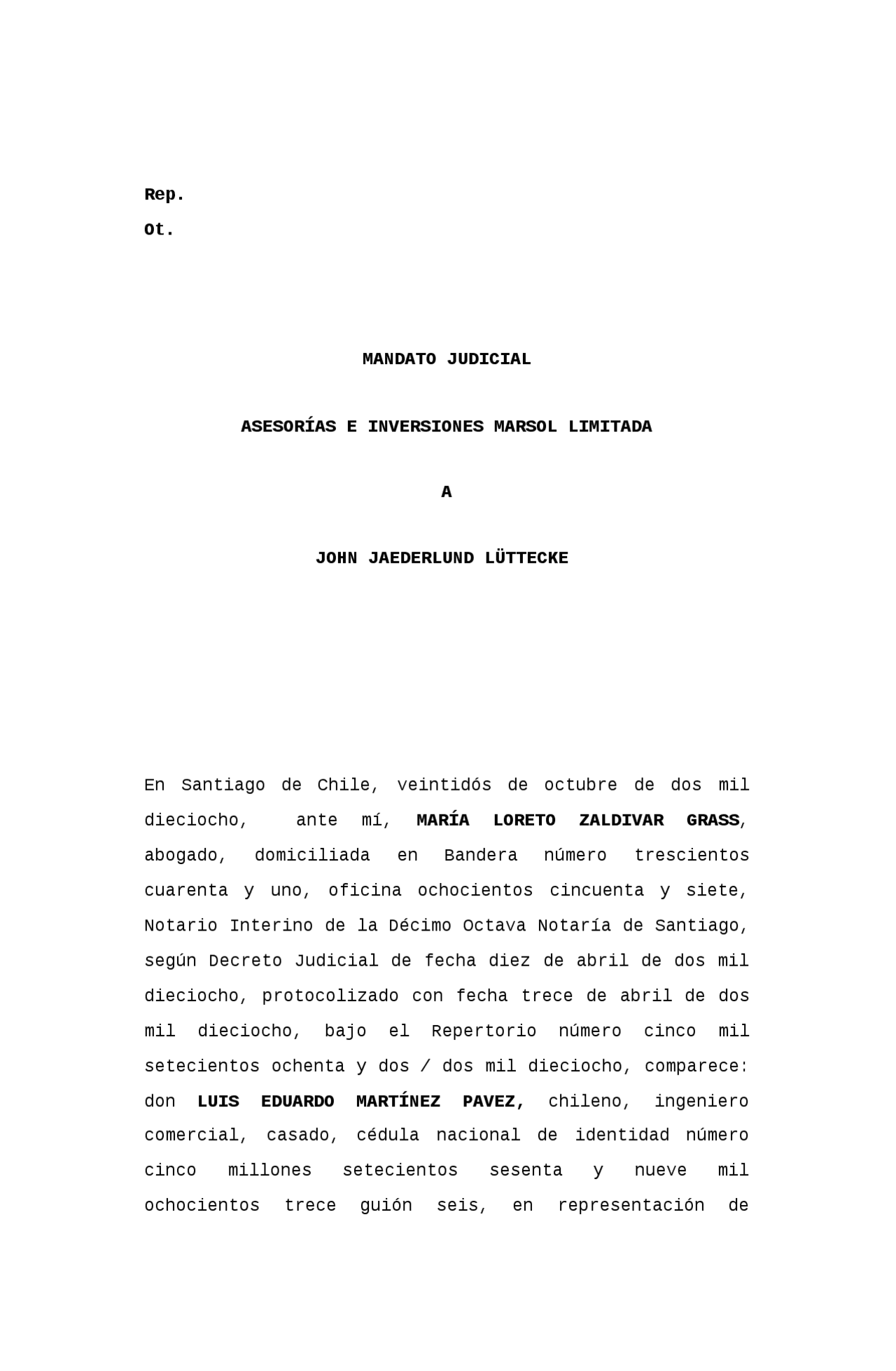 Modelo De Mandato Judicial Docsity