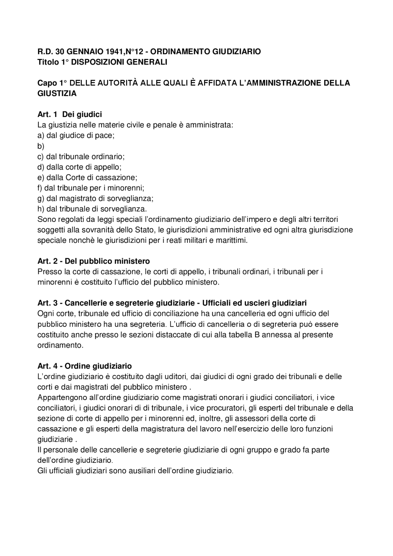 ASPETTI ISTITUZIONALI E ORDINAMENTO GIUDIZIARIO Docsity