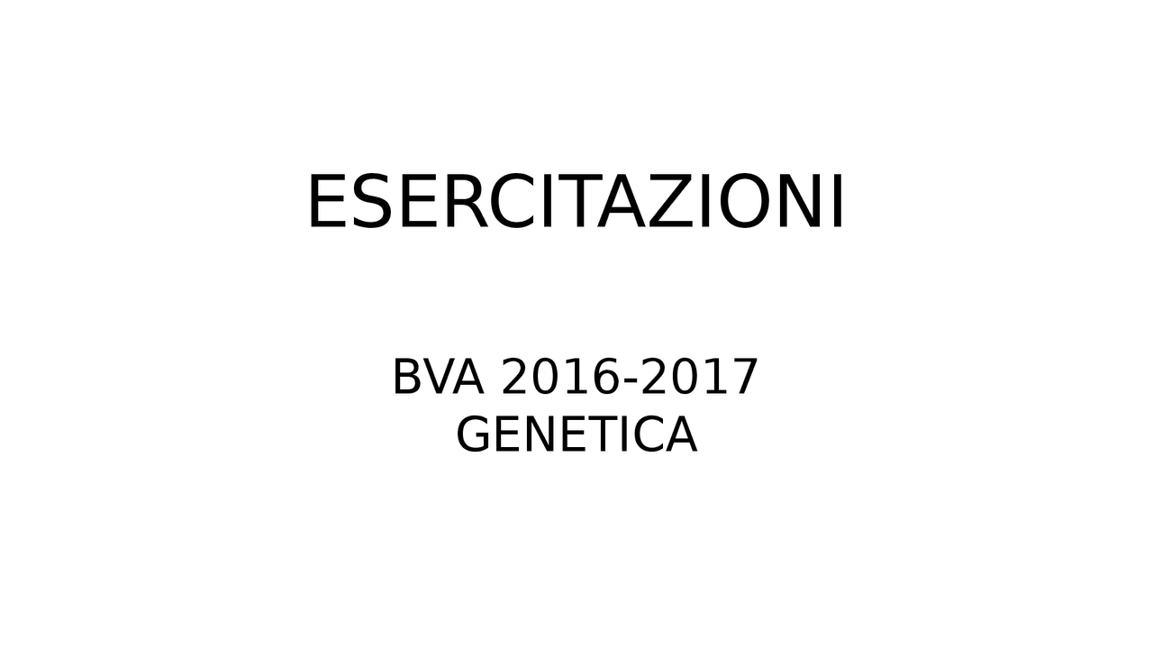Esercizi svolti di Genetica - Docsity