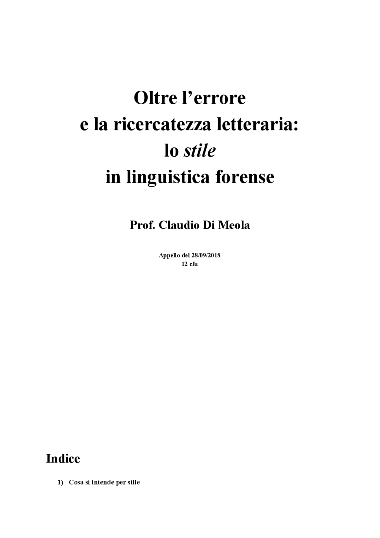 Lo Stile In Linguistica Forense Docsity