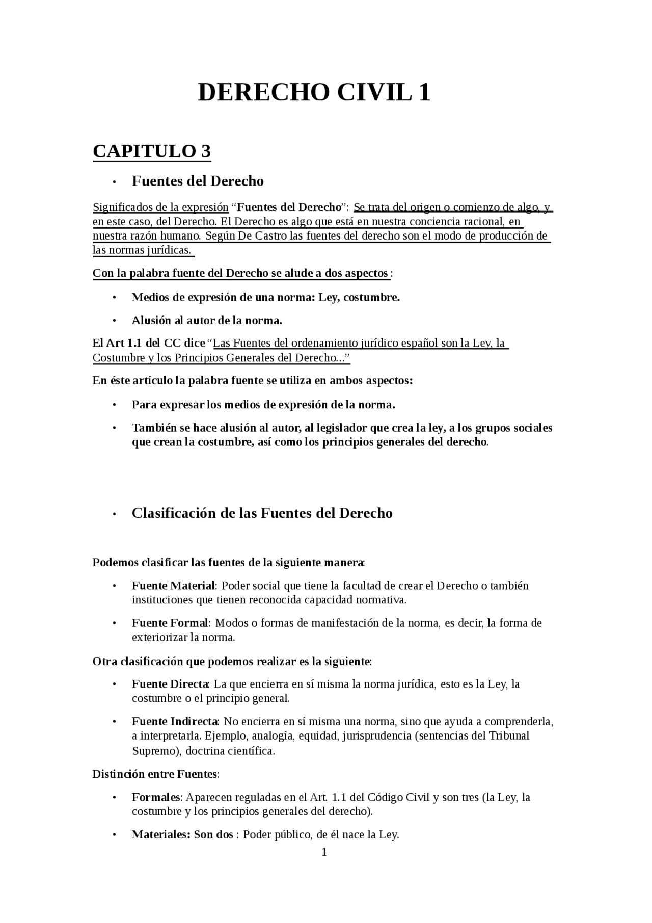 Civil I leccion 3, apuntes | Apuntes de Derecho Civil | Docsity