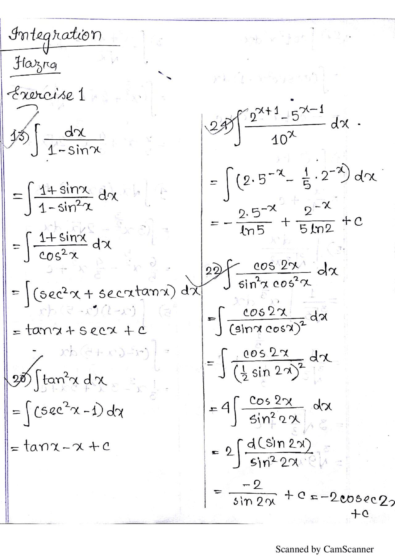Integration(Calculus 1) - Docsity